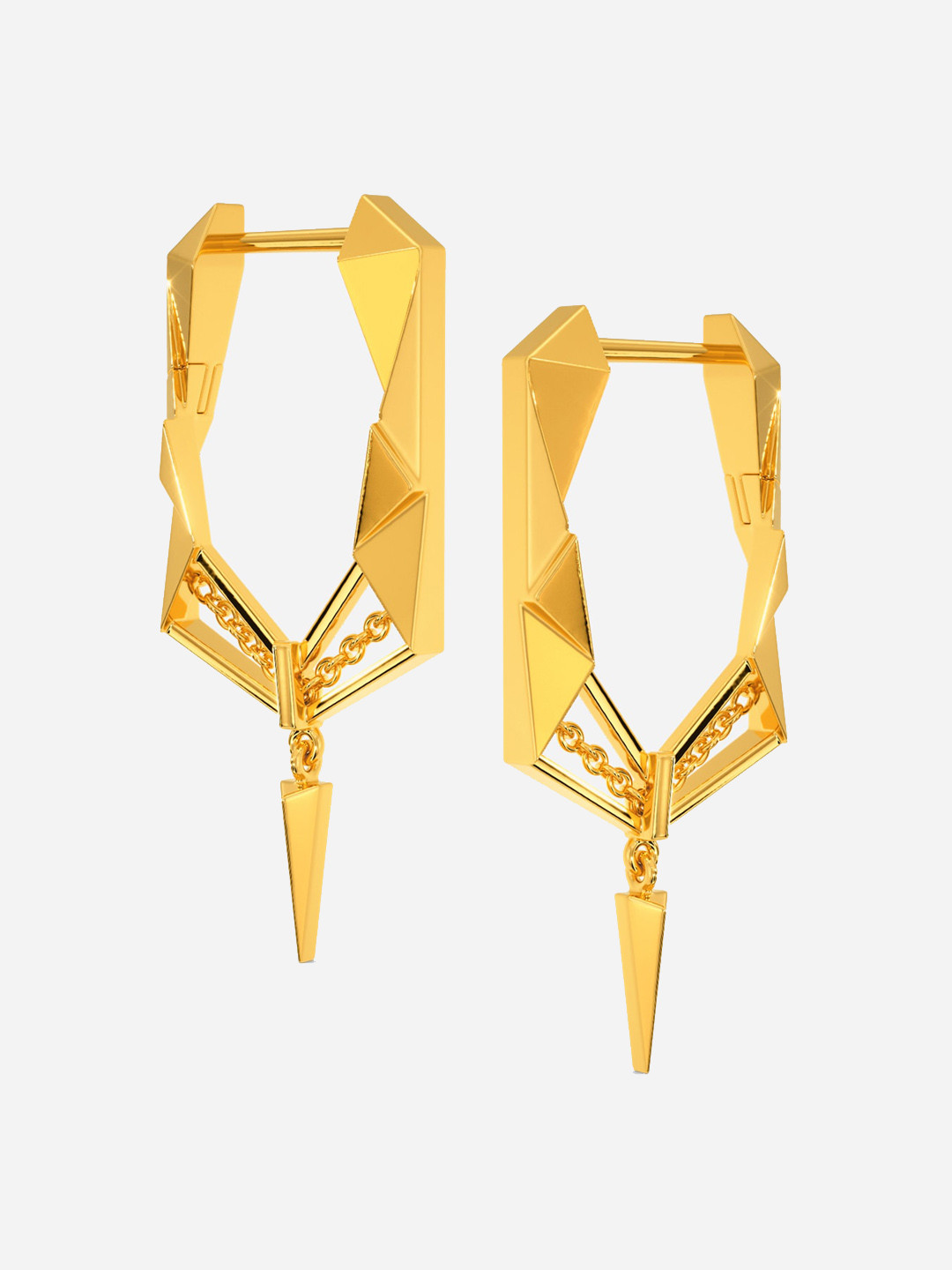 

MELORRA Dauntless Domme 18KT Gold Hoop Earrings-6.32gm
