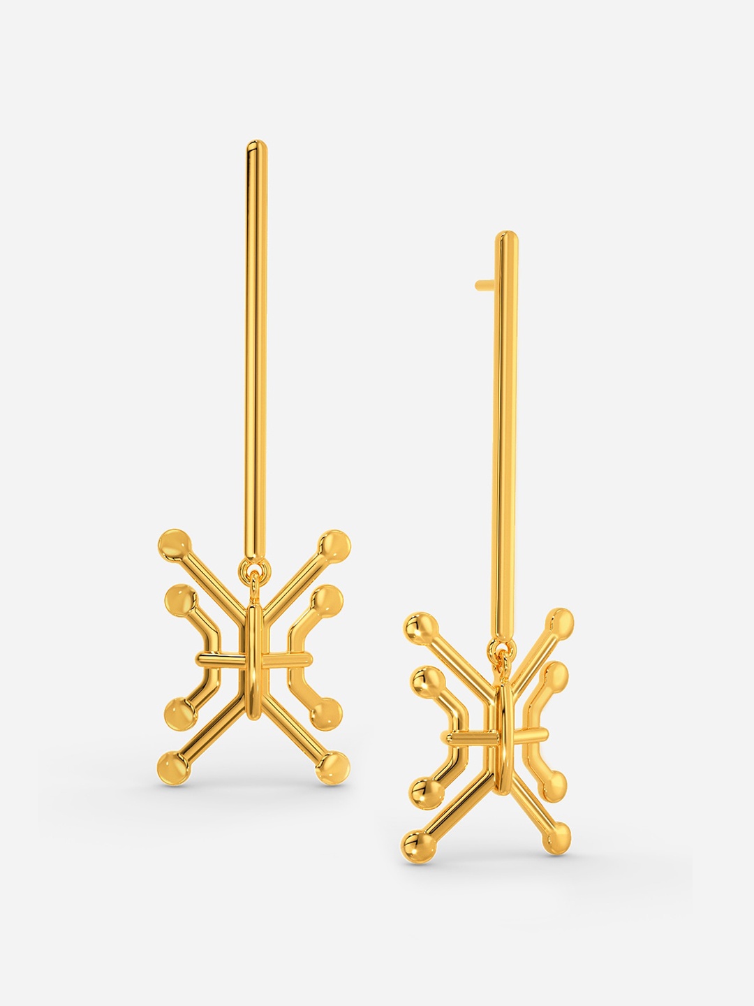 

MELORRA Electric Love 18KT Gold Drop Earrings-5.16gm