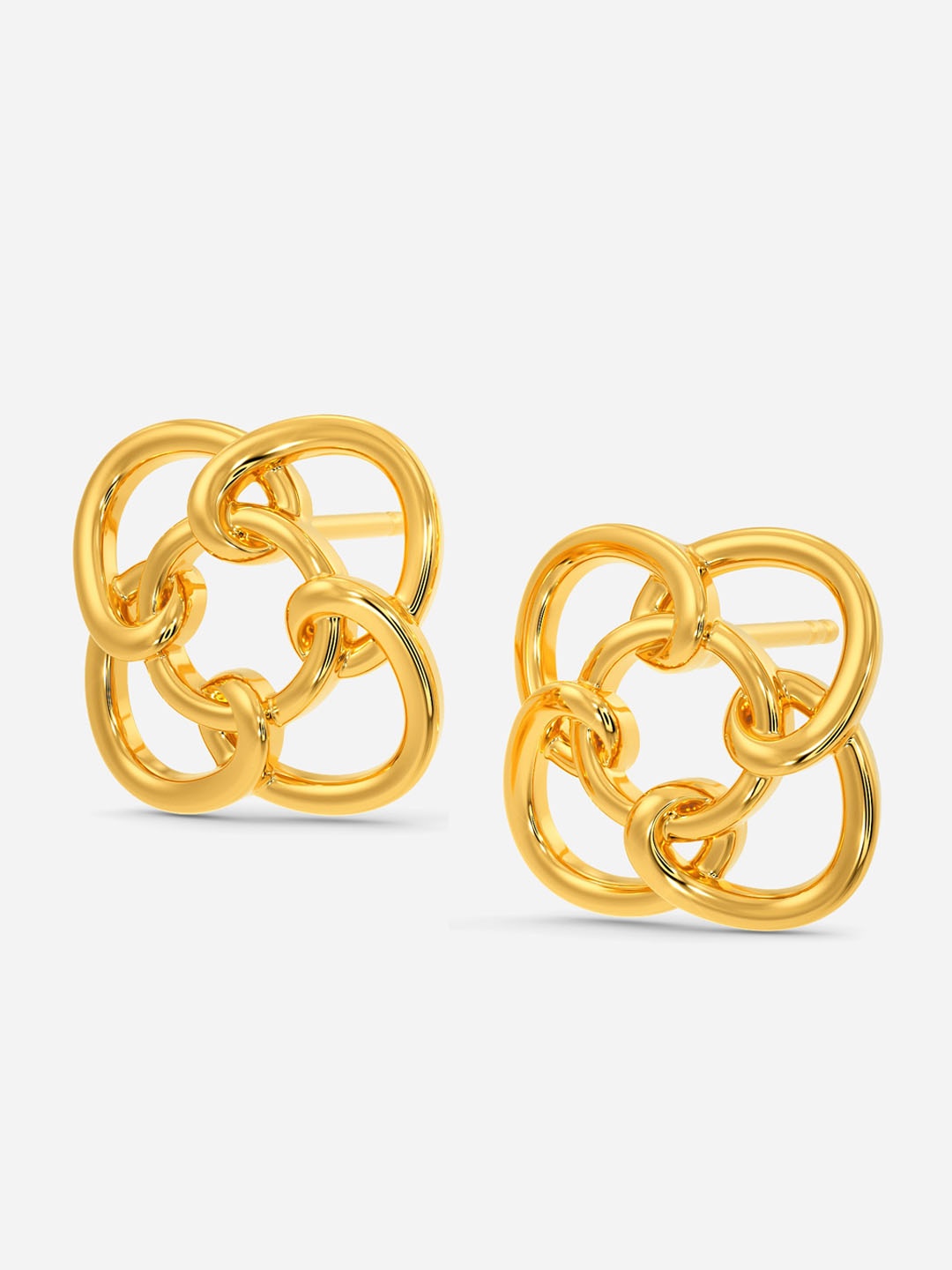 

MELORRA Knit Statement 18KT Gold Stud Earrings-3.65gm