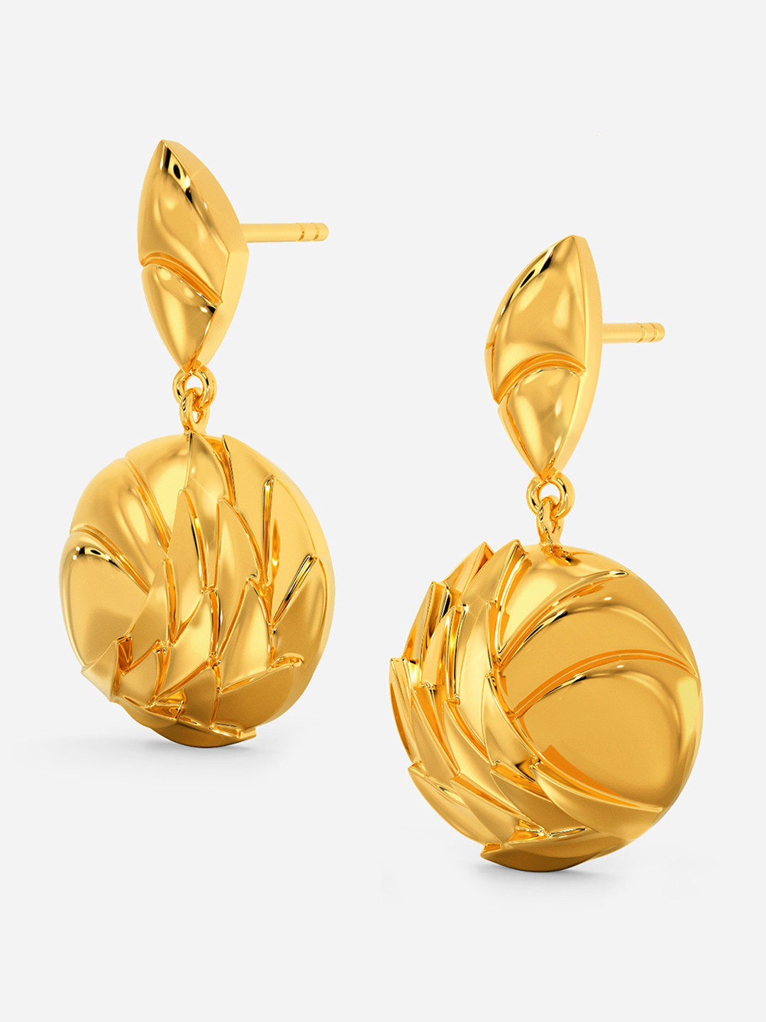 

MELORRA Bristly Dragon 18KT Gold Dangle Earrings-6.04gm