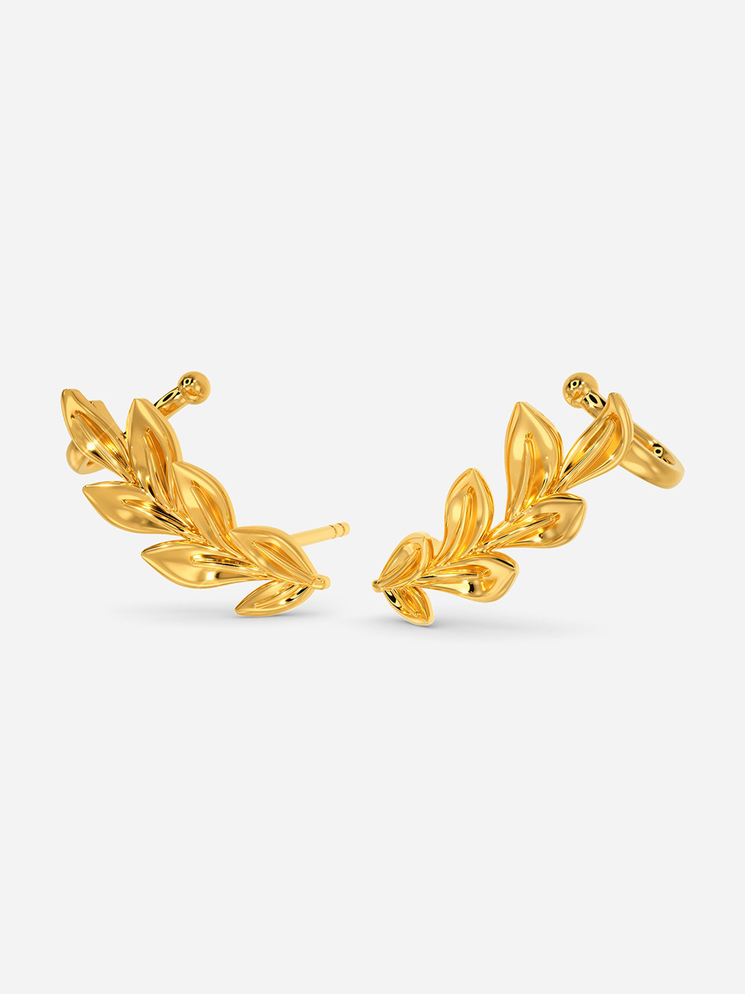 

MELORRA Twin Leaf 18KT Gold Stud Earrings- 3.41 gm