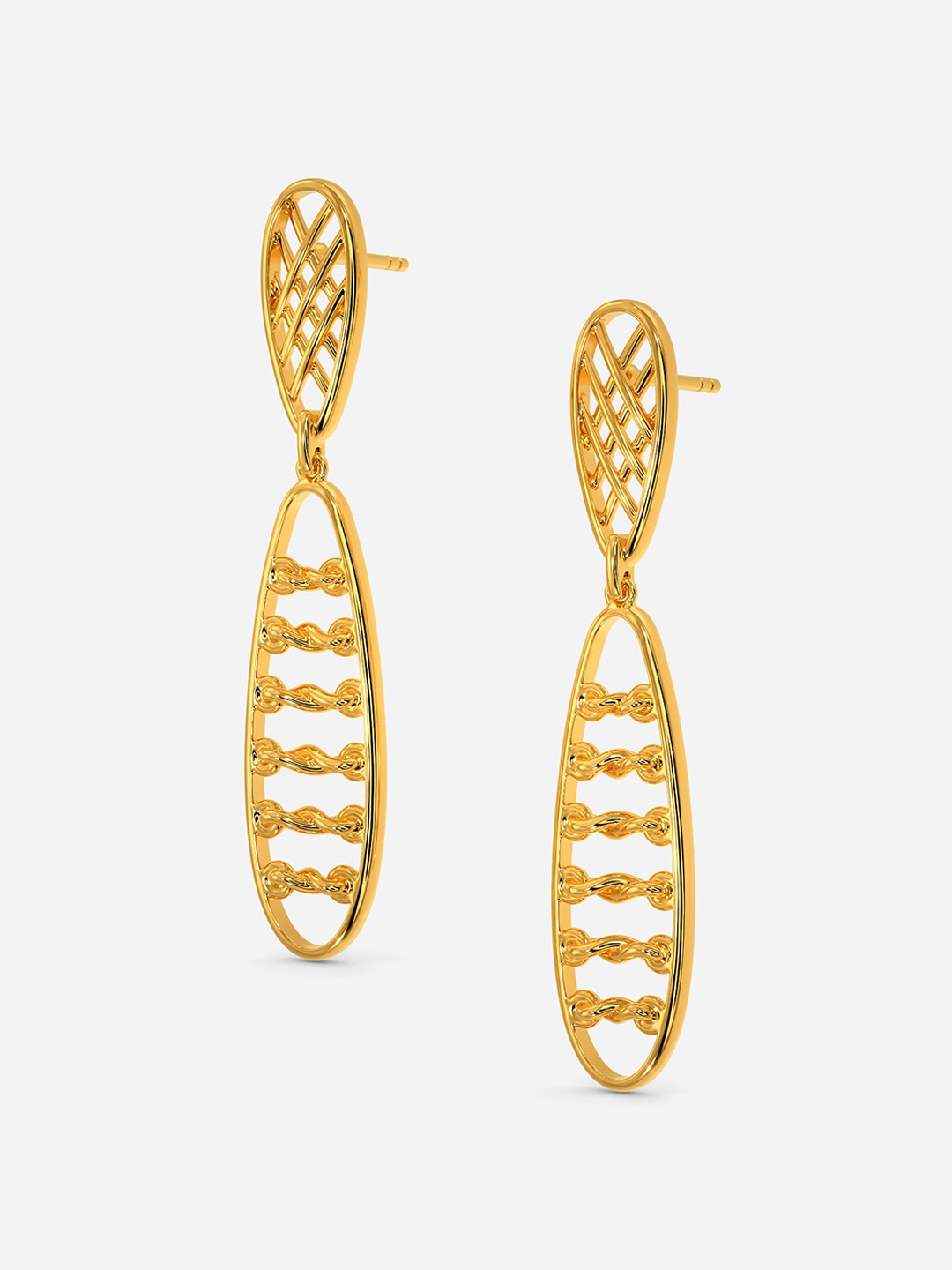 

MELORRA Knotty Lace 18KT Gold Earrings - 5.71 gm