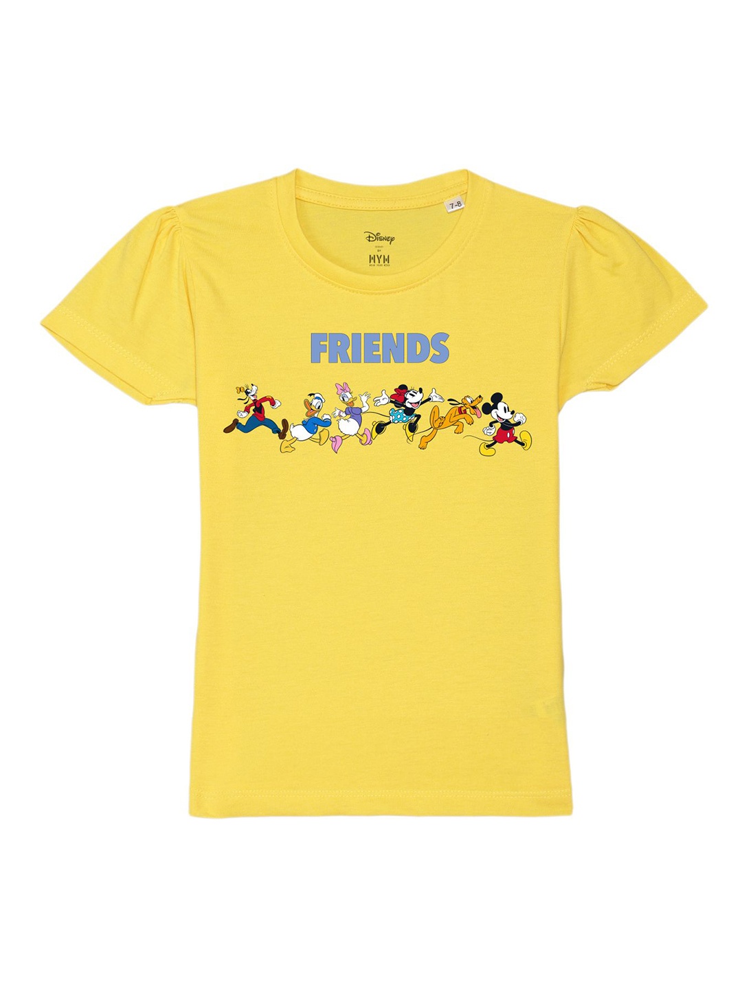 

Disney by Wear Your Mind Mickey & Friends Printed Pure Cotton T-Shirt, Yellow