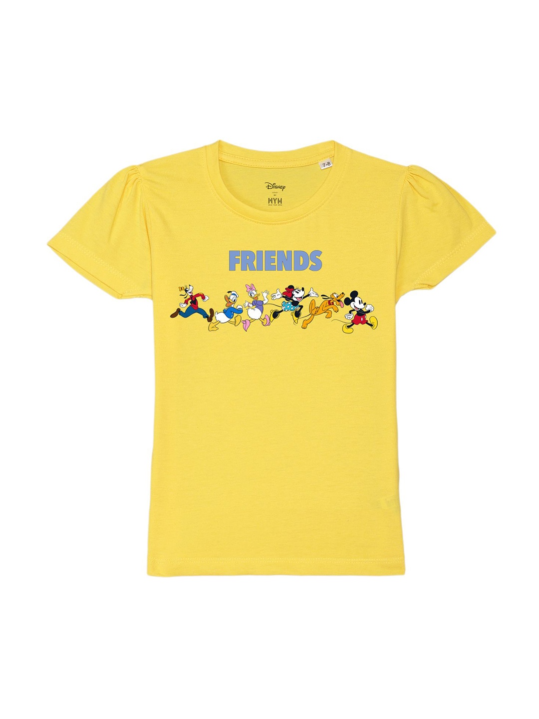 

Disney by Wear Your Mind Mickey & Friends Printed Pure Cotton T-Shirt, Yellow