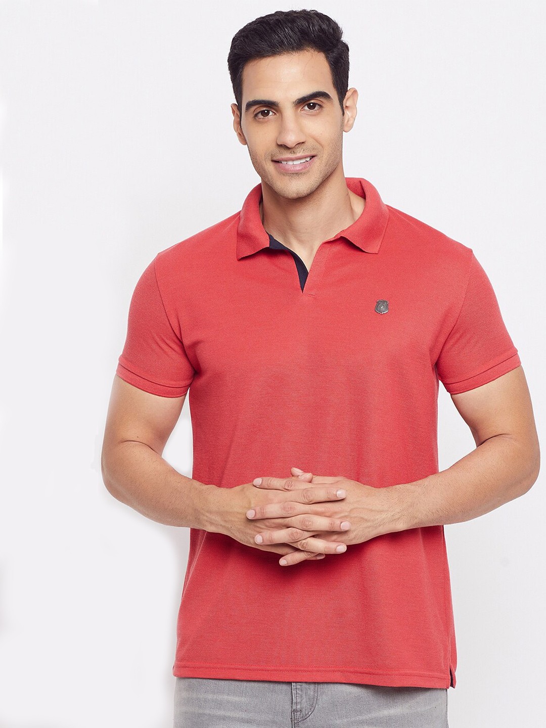 

HARBOR N BAY Polo Collar Pure Cotton T-shirt, Red