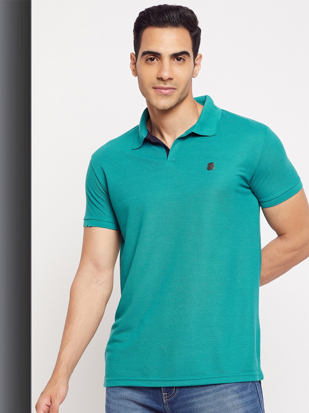 

HARBOR N BAY Polo Collar Pure Cotton T-shirt, Teal