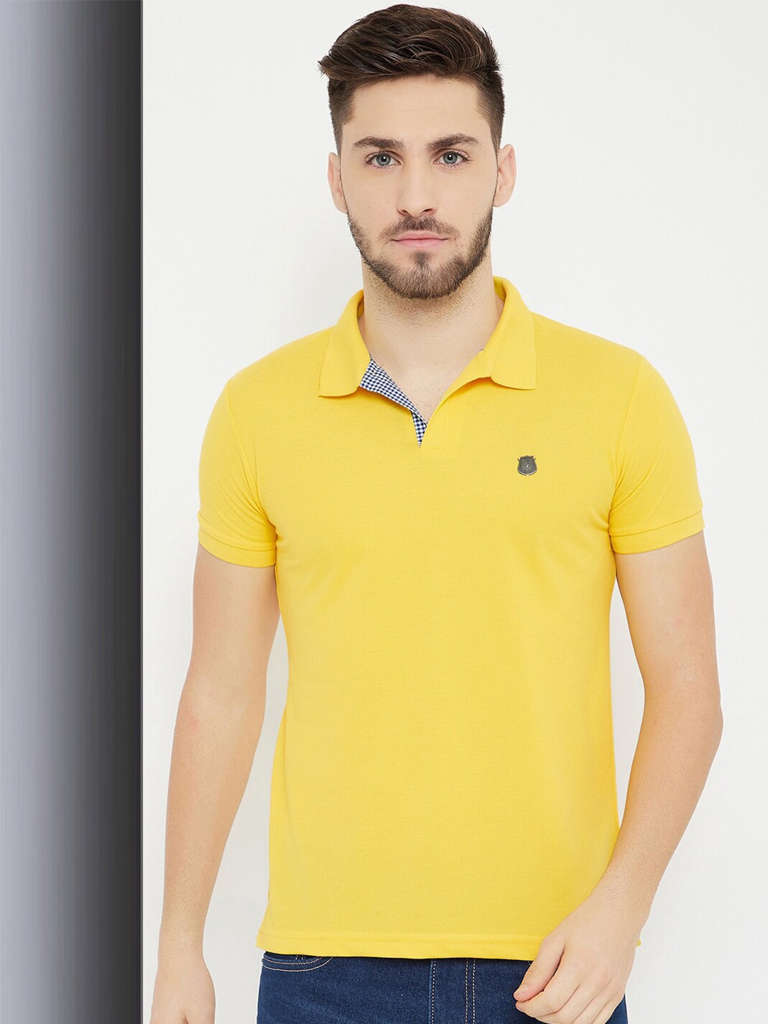 

HARBOR N BAY Polo Collar Pure Cotton T-shirt, Yellow