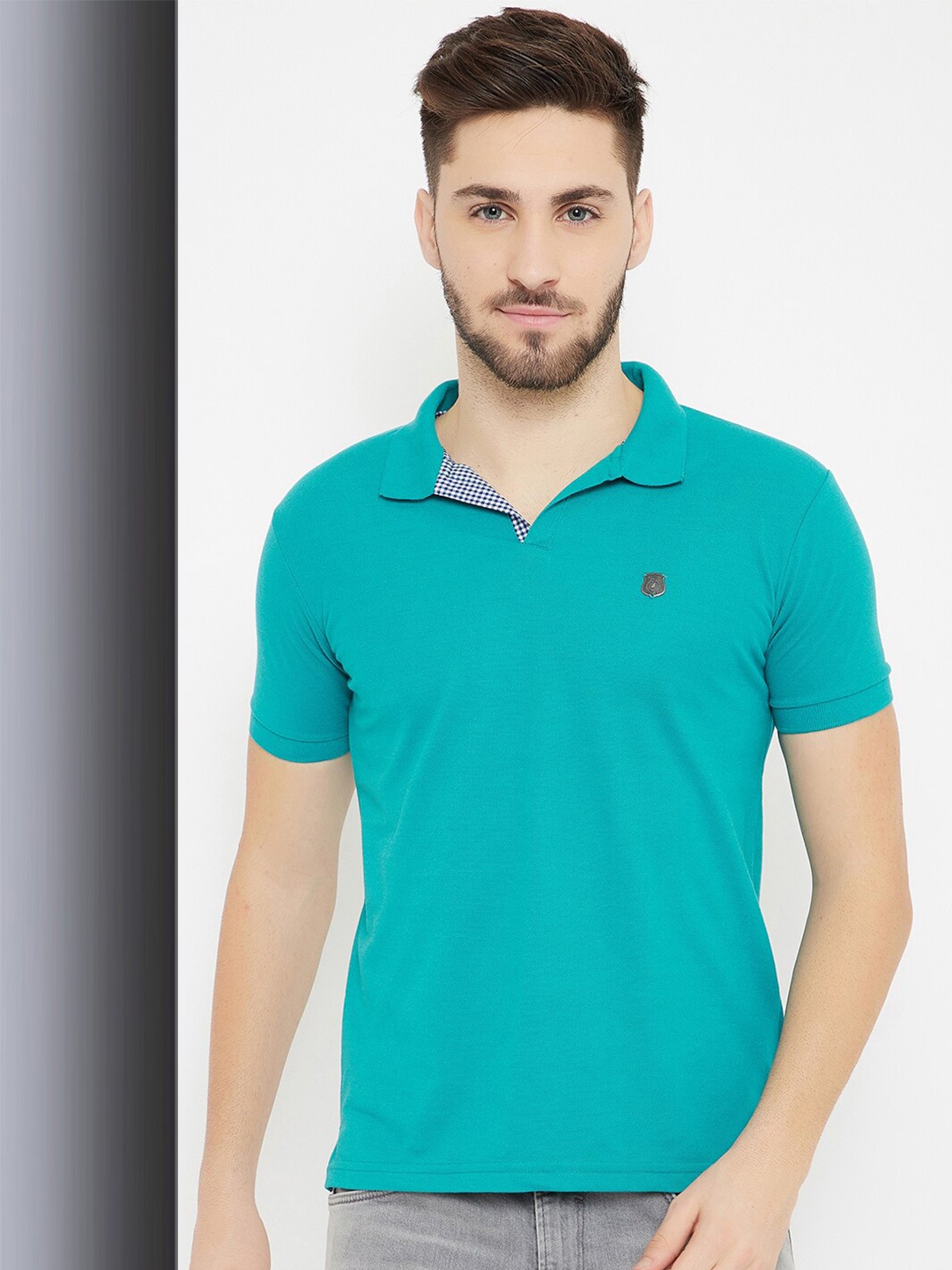 

HARBOR N BAY Polo Collar Pure Cotton T-shirt, Teal