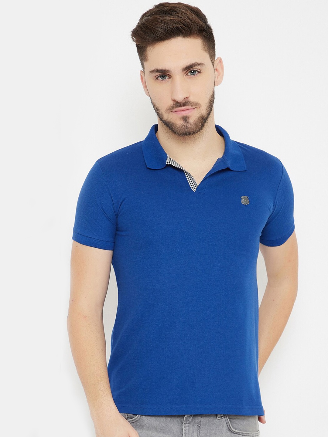 

HARBOR N BAY Polo Collar Pure Cotton T-shirt, Blue