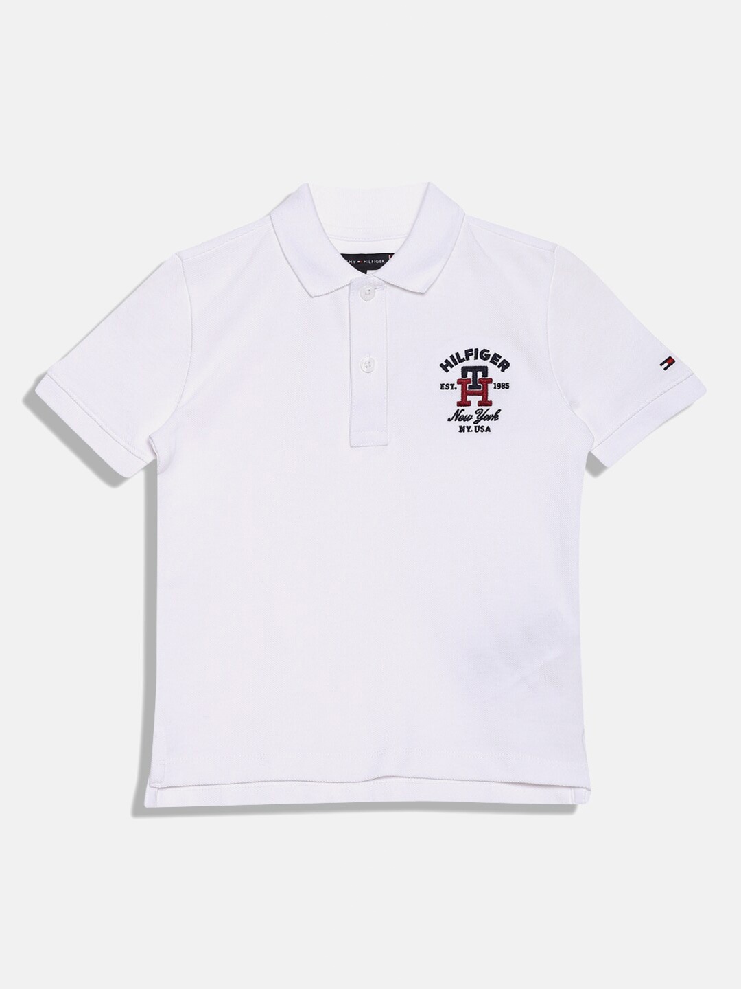 

Tommy Hilfiger Boys Polo Collar Cotton T-shirt, White