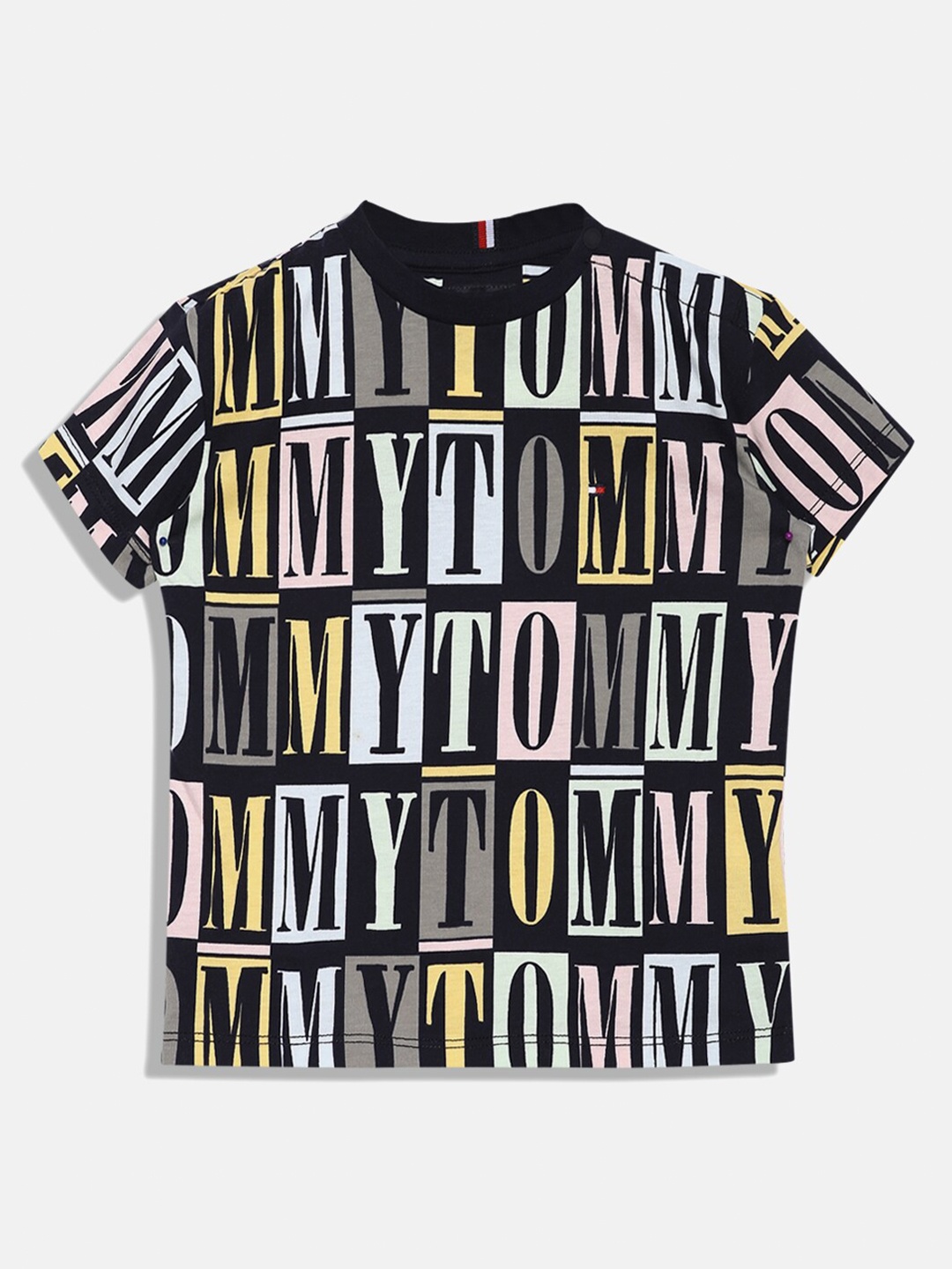 

Tommy Hilfiger Boys Typography Printed Cotton T-shirt, Black