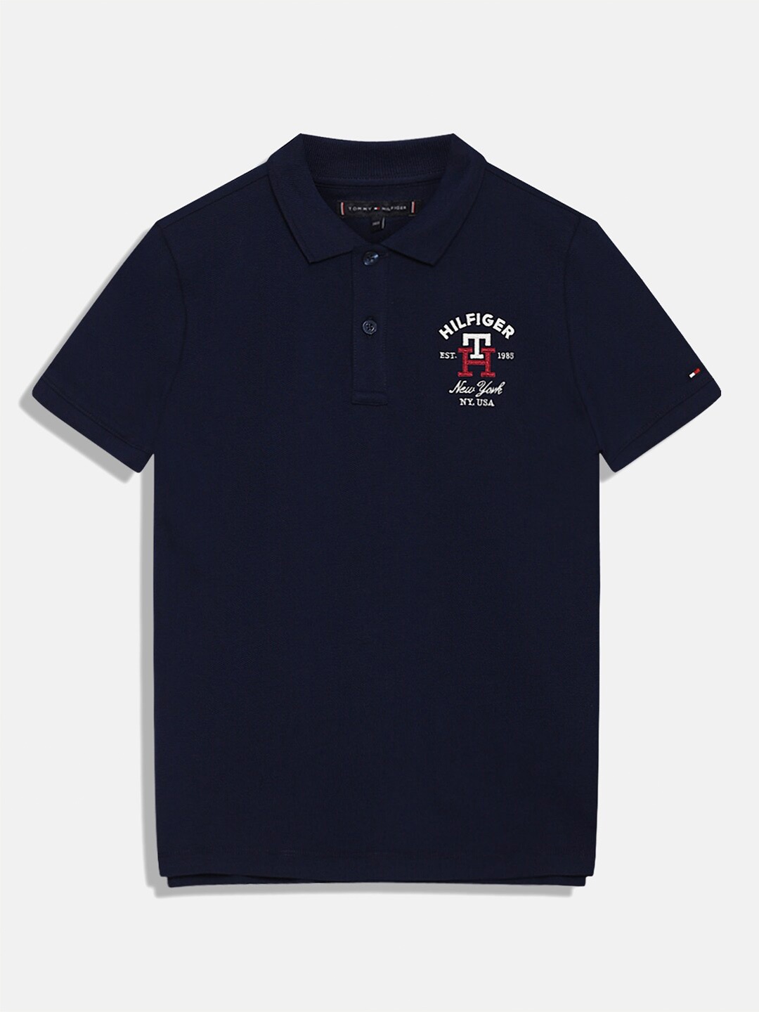 

Tommy Hilfiger Boys Polo Collar Cotton T-shirt, Navy blue