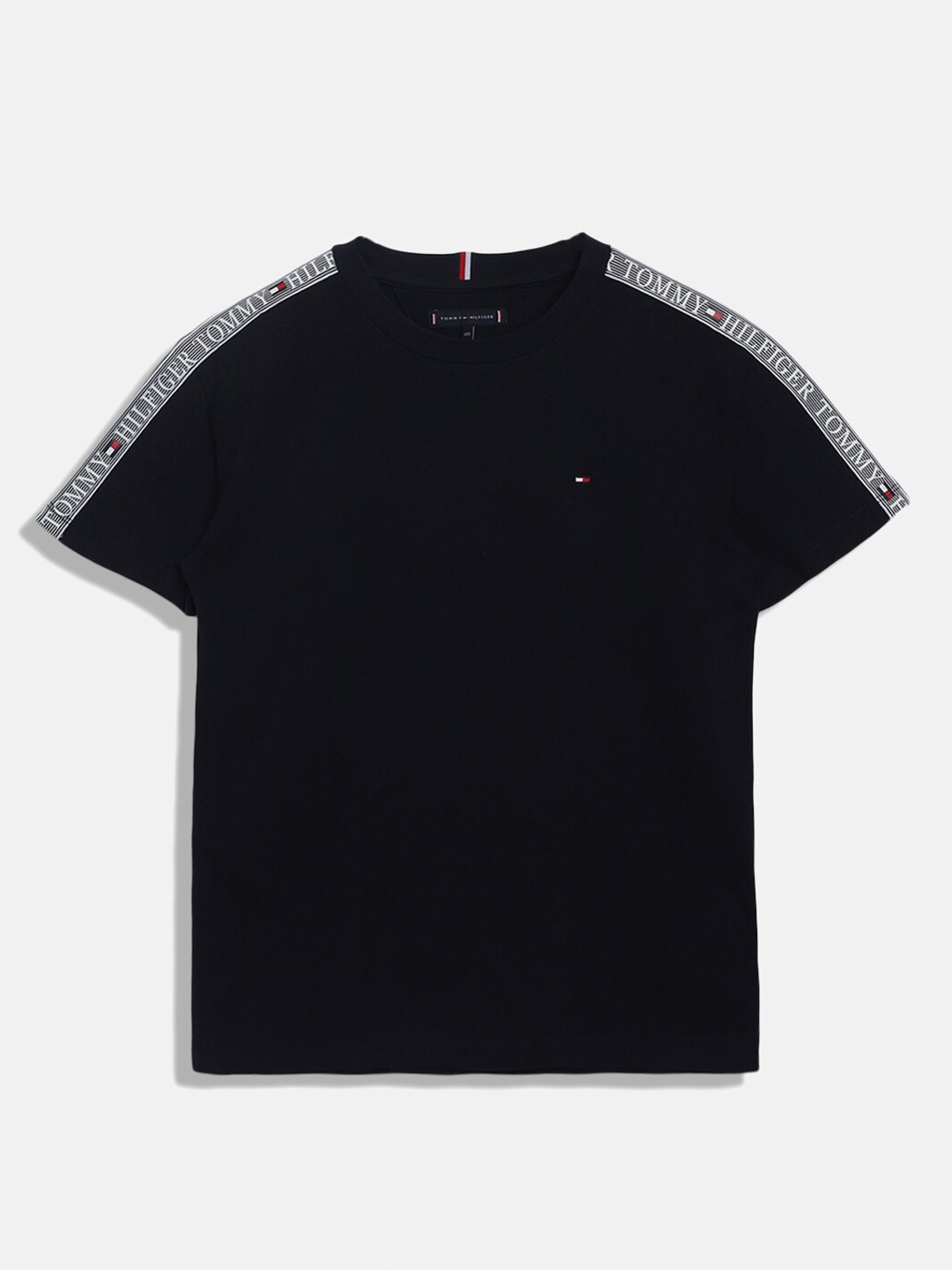 

Tommy Hilfiger Boys Round Neck Short Sleeves Cotton T-shirt, Black
