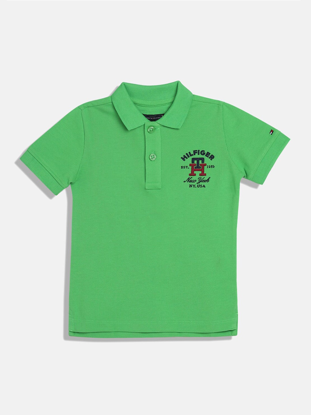 

Tommy Hilfiger Boys Polo Collar Cotton T-shirt, Green