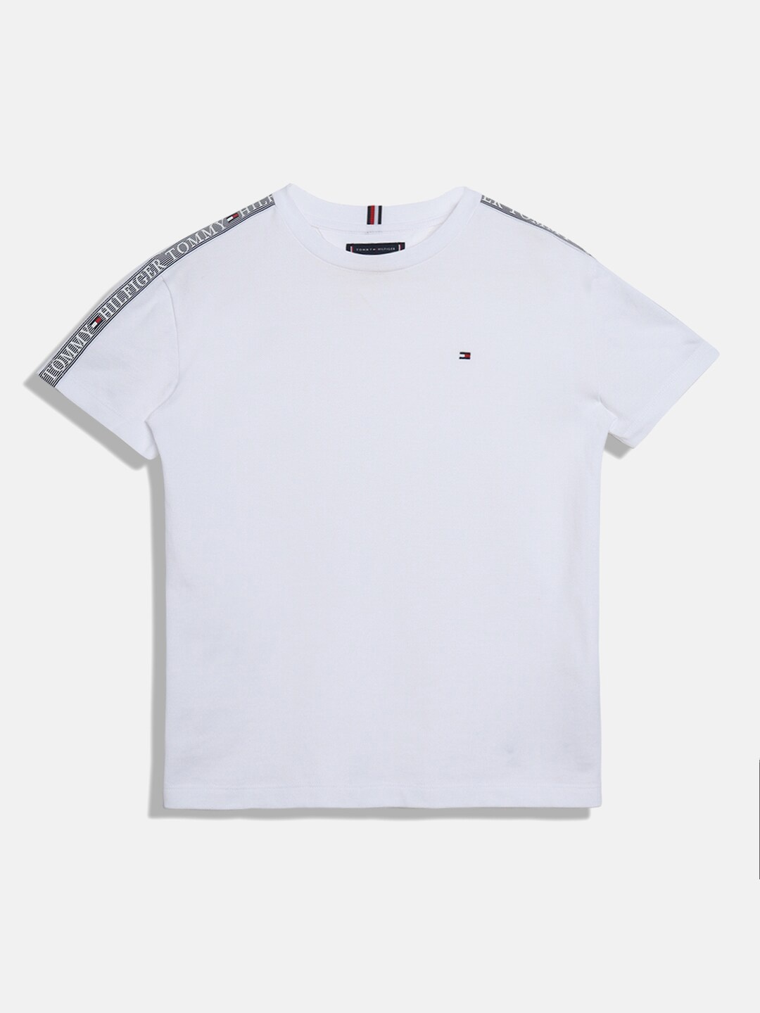 

Tommy Hilfiger Boys Round Neck Cotton T-shirt, White