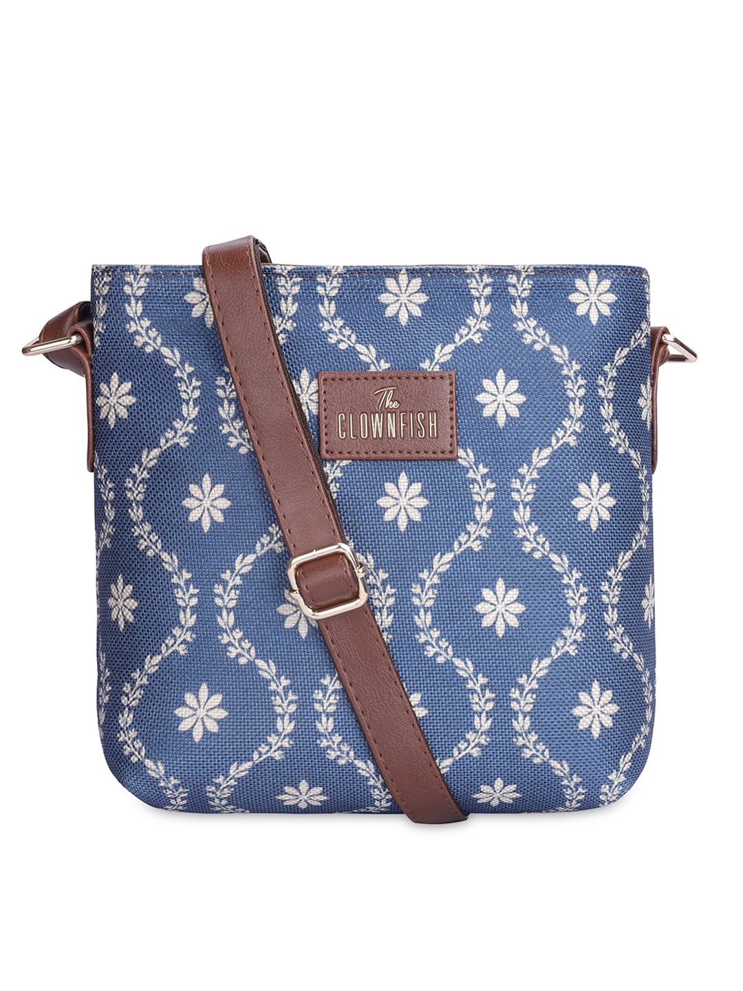 

THE CLOWNFISH Aahna Ethnic Motifs Printed Structured Sling Bag, Navy blue