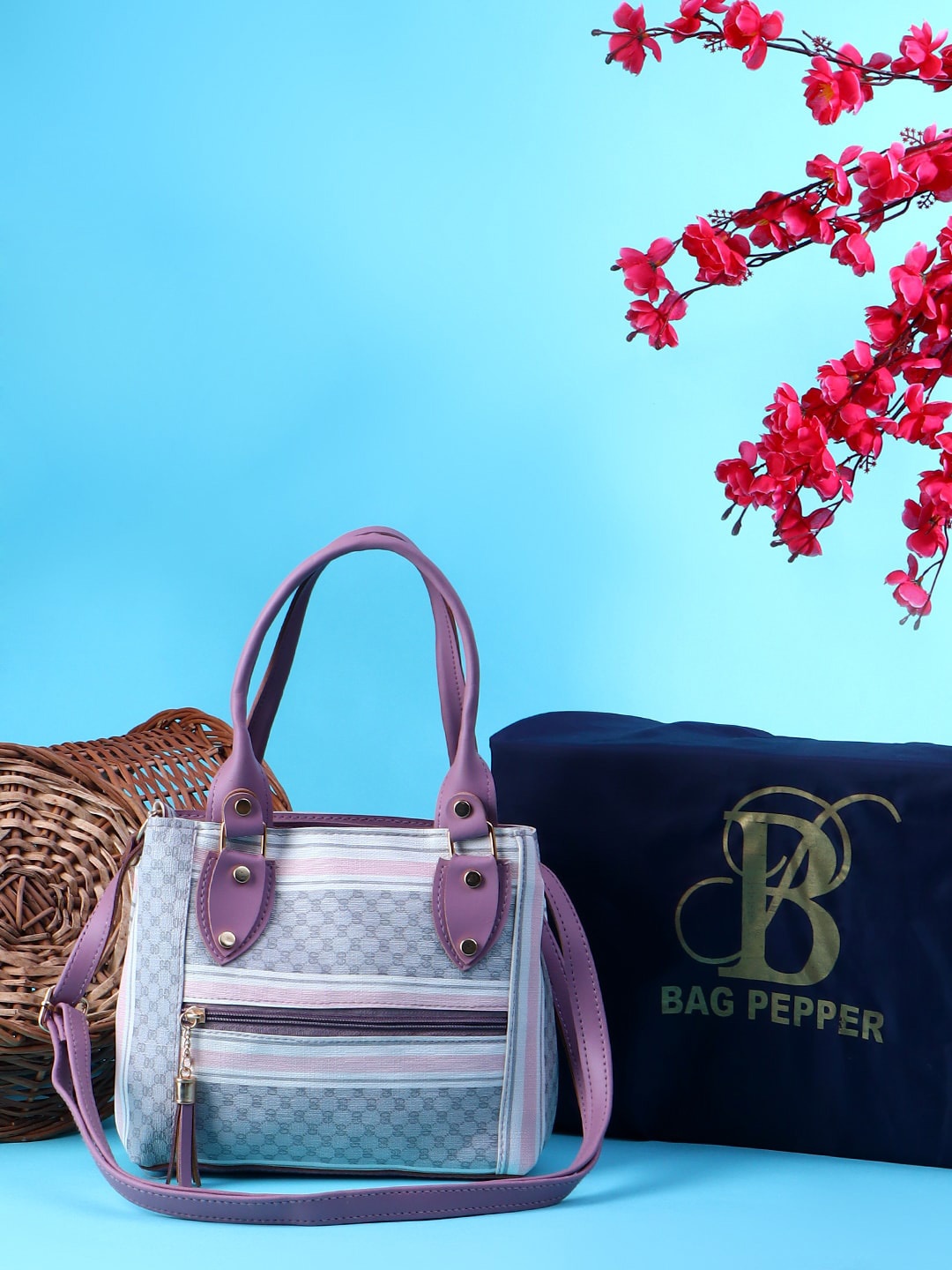 

Bag Pepper Printed Structured Handheld Bag, Purple