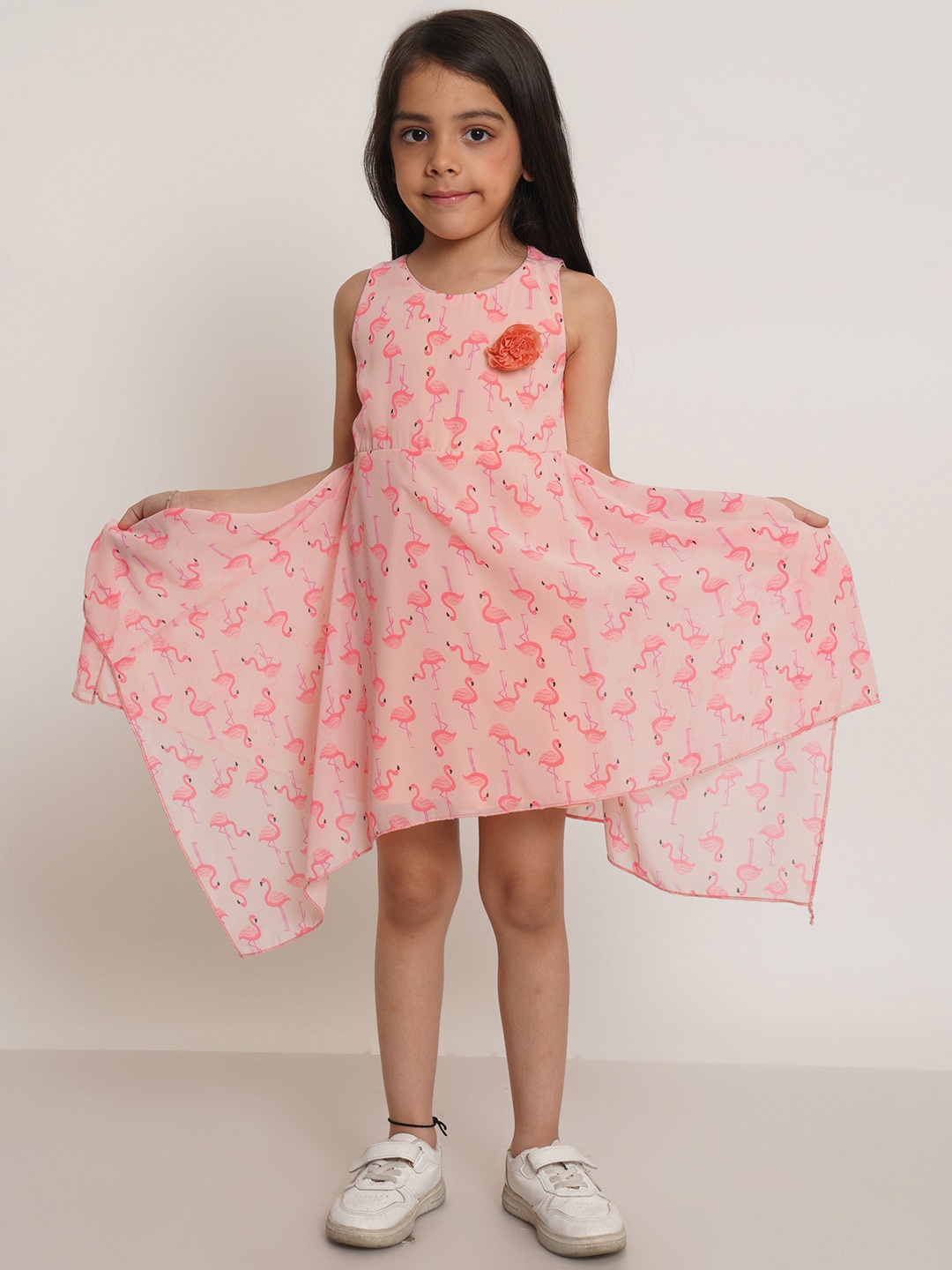 

Creative Girls Floral Print A-Line Dress, Pink