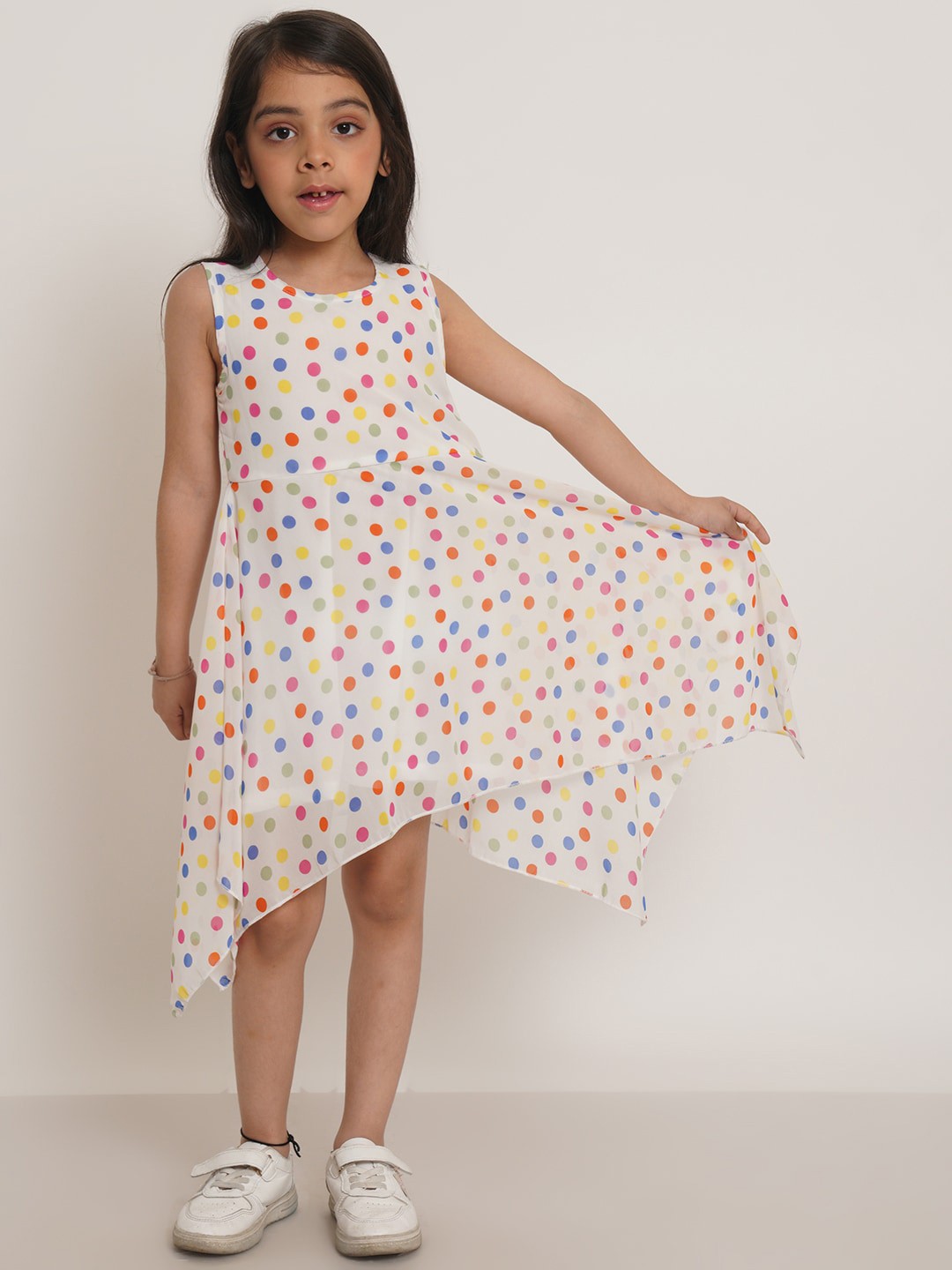 

Creative Girls Floral Print A-Line Dress, White