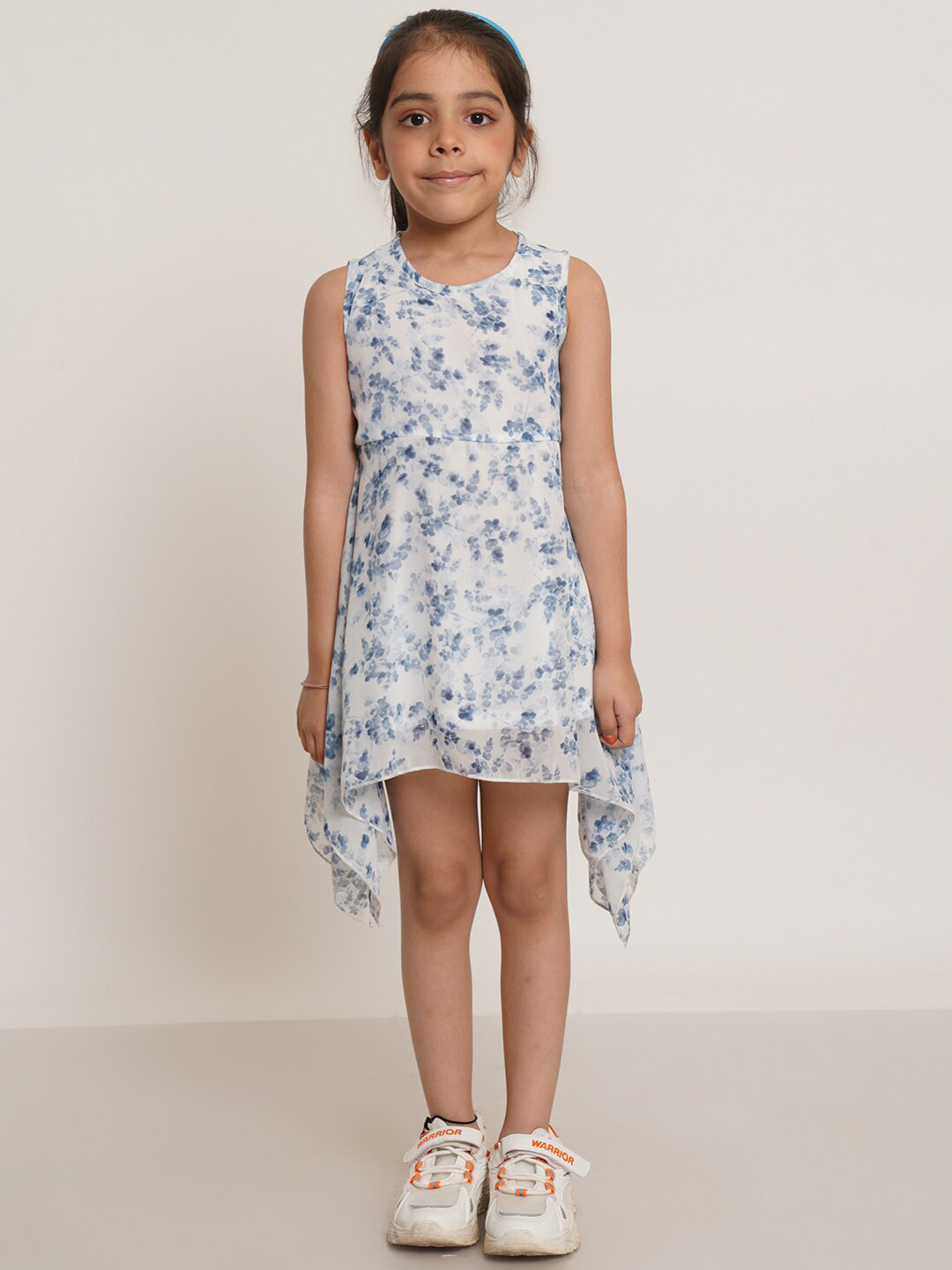 

Creative Girls Floral Print Georgette Fit & Flare Dress, Blue