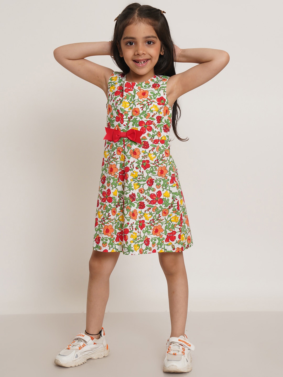 

Creative Girls Floral Print Fit & Flare Dress, Red
