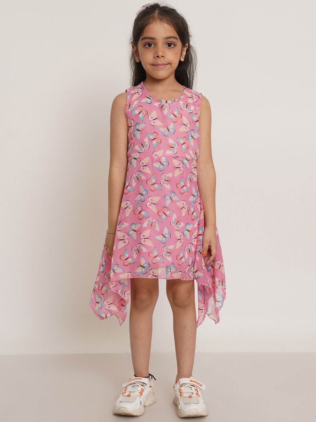

Creative Girls Floral Print Georgette A-Line Dress, Pink