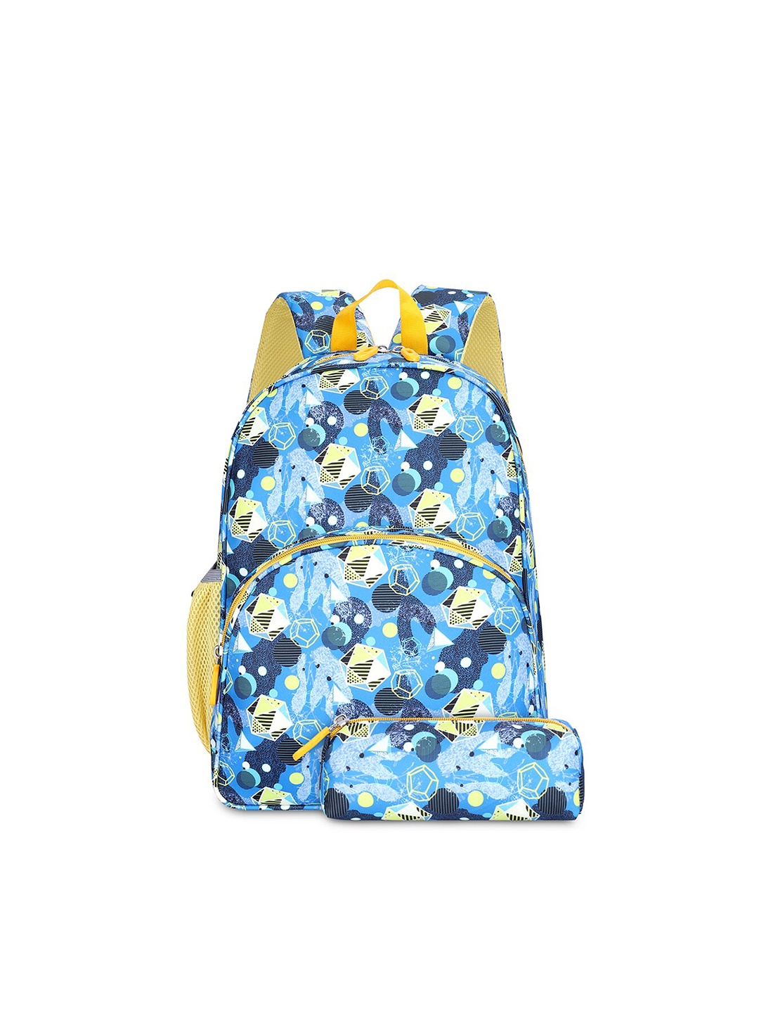 

THE CLOWNFISH Kids Cosmic Critters Printed Water Resistant Ergonomic Backpack With Pouch, Blue