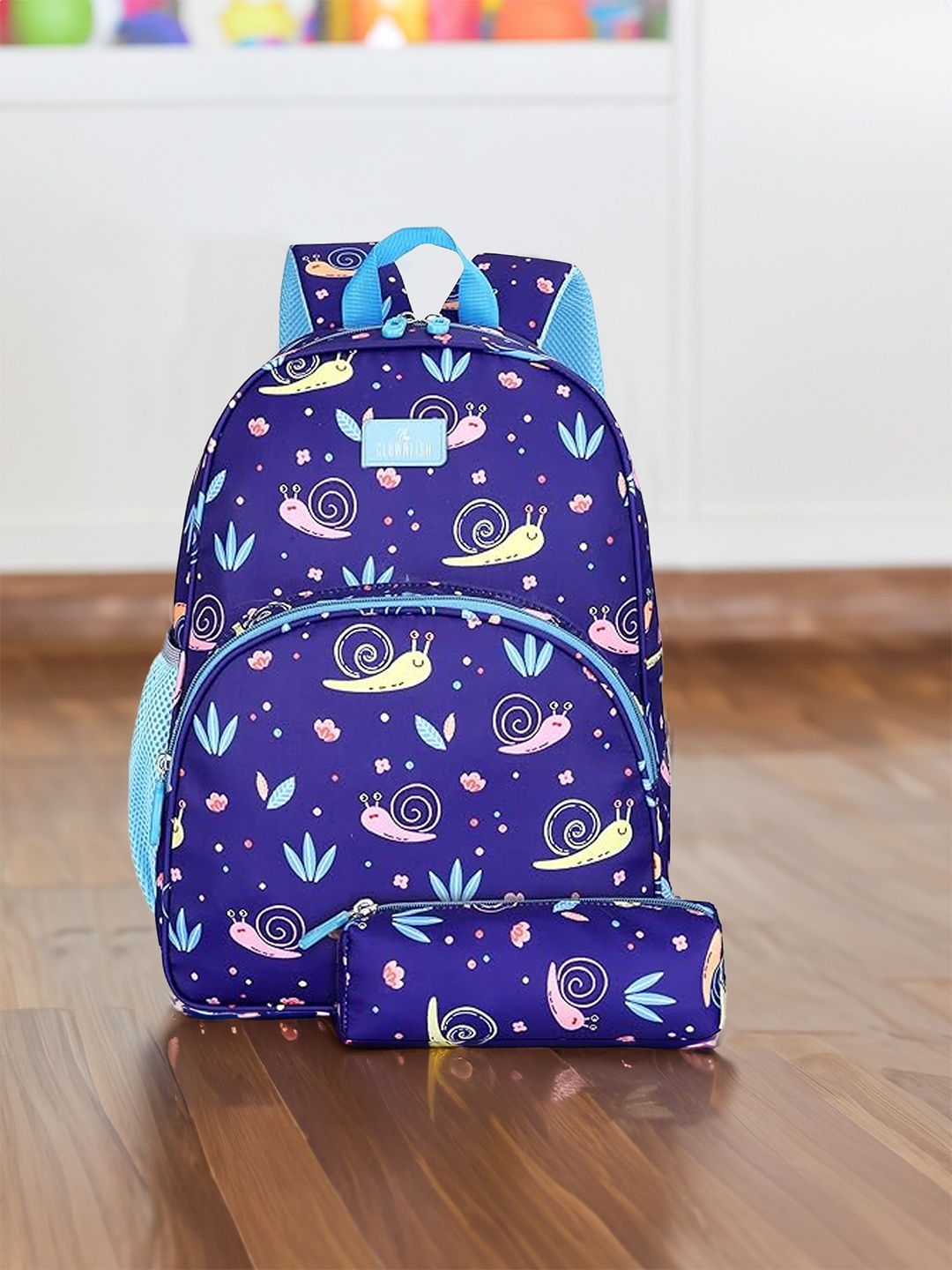 

THE CLOWNFISH Cosmic Critters Kids Printed School Backpack, Navy blue