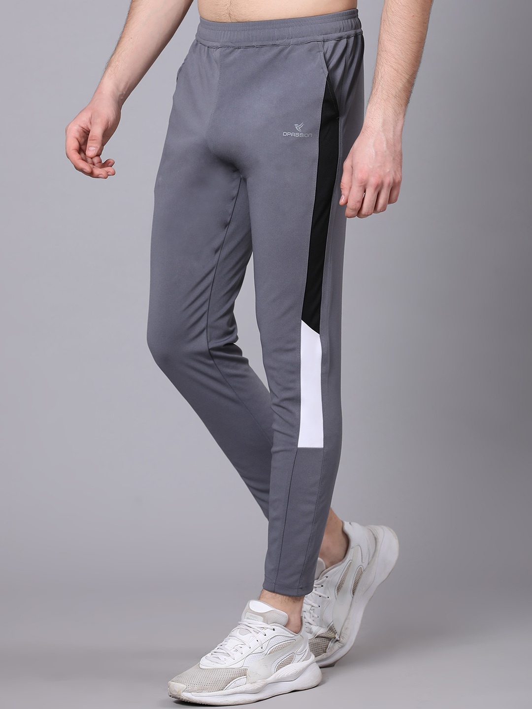 

Dpassion Men Regular Fit Mid-Rise Track Pants, Grey