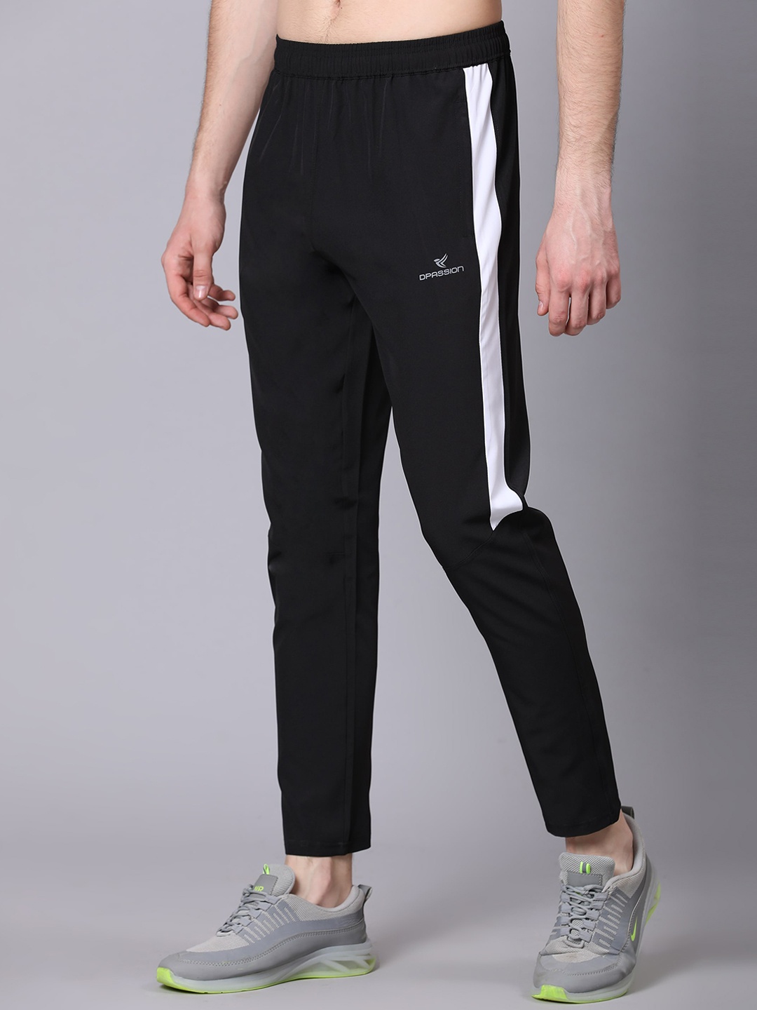 

Dpassion Men Side Stripe Detail Track Pants, Black