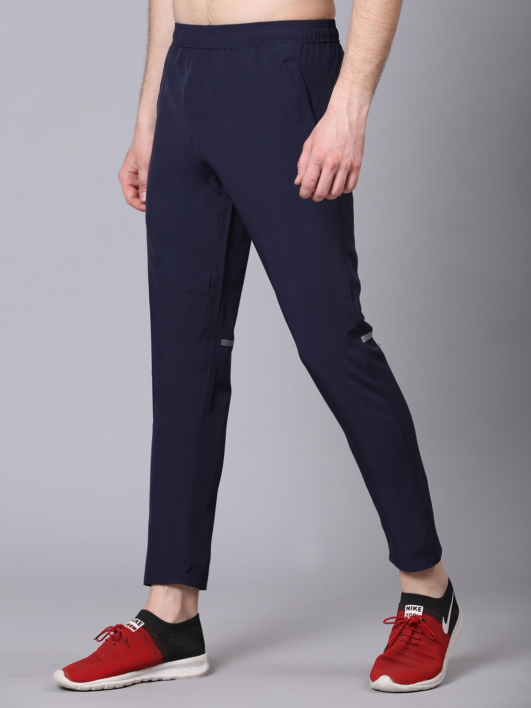 

Dpassion Men Brand Logo Printed Running Track Pants, Navy blue