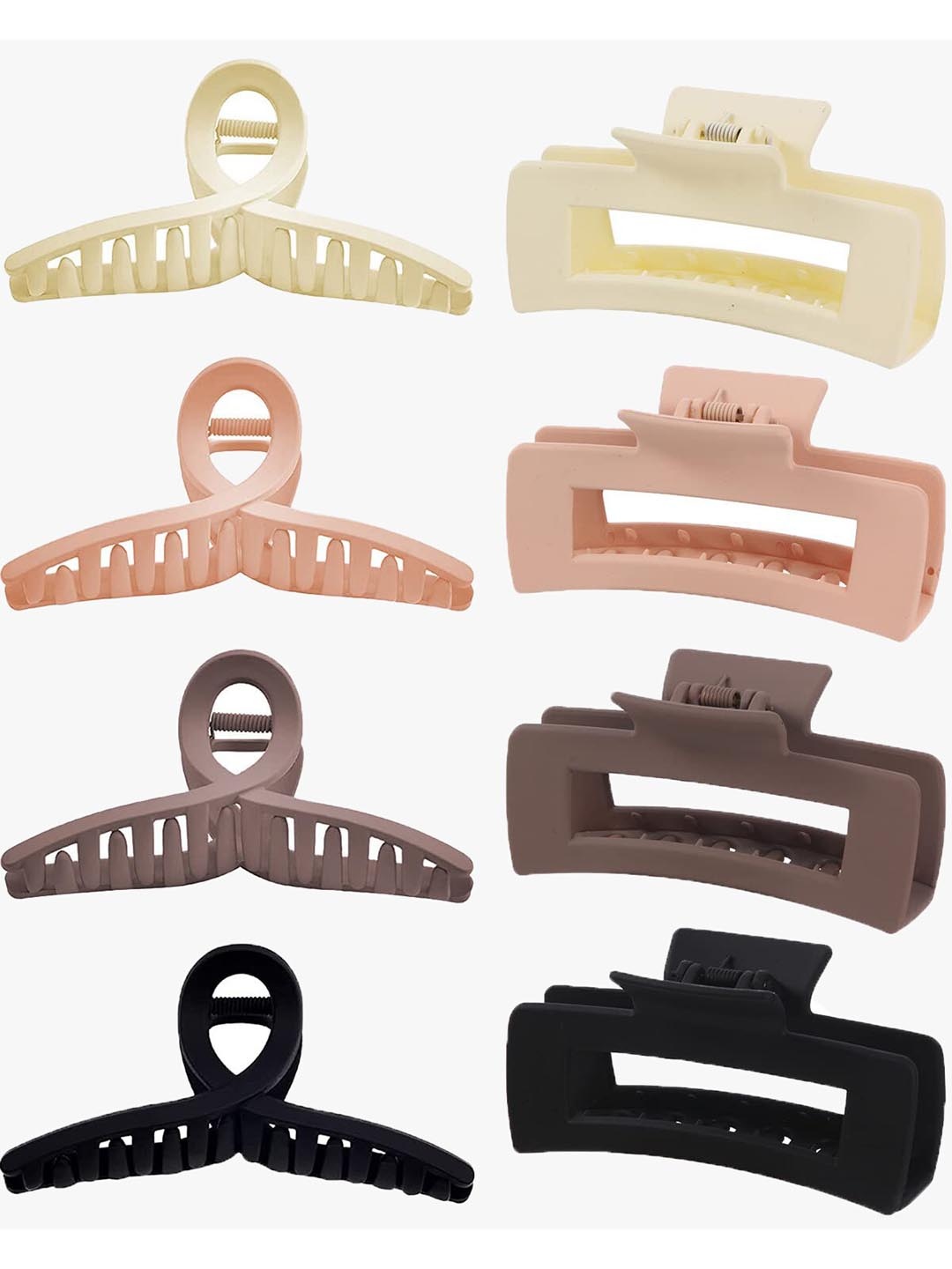 

Krelin Women Set Of 8 Large Matte Hair Claw Clips, Black