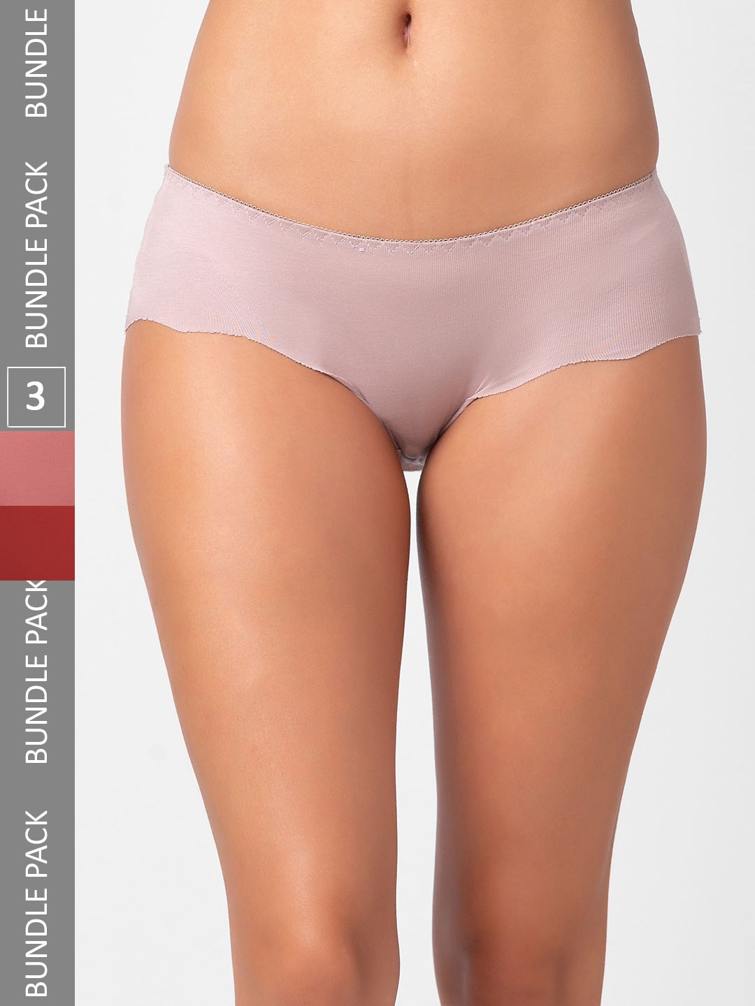 

NOIRA Pack Of 3 Assorted Seamless Cotton Hipster Briefs