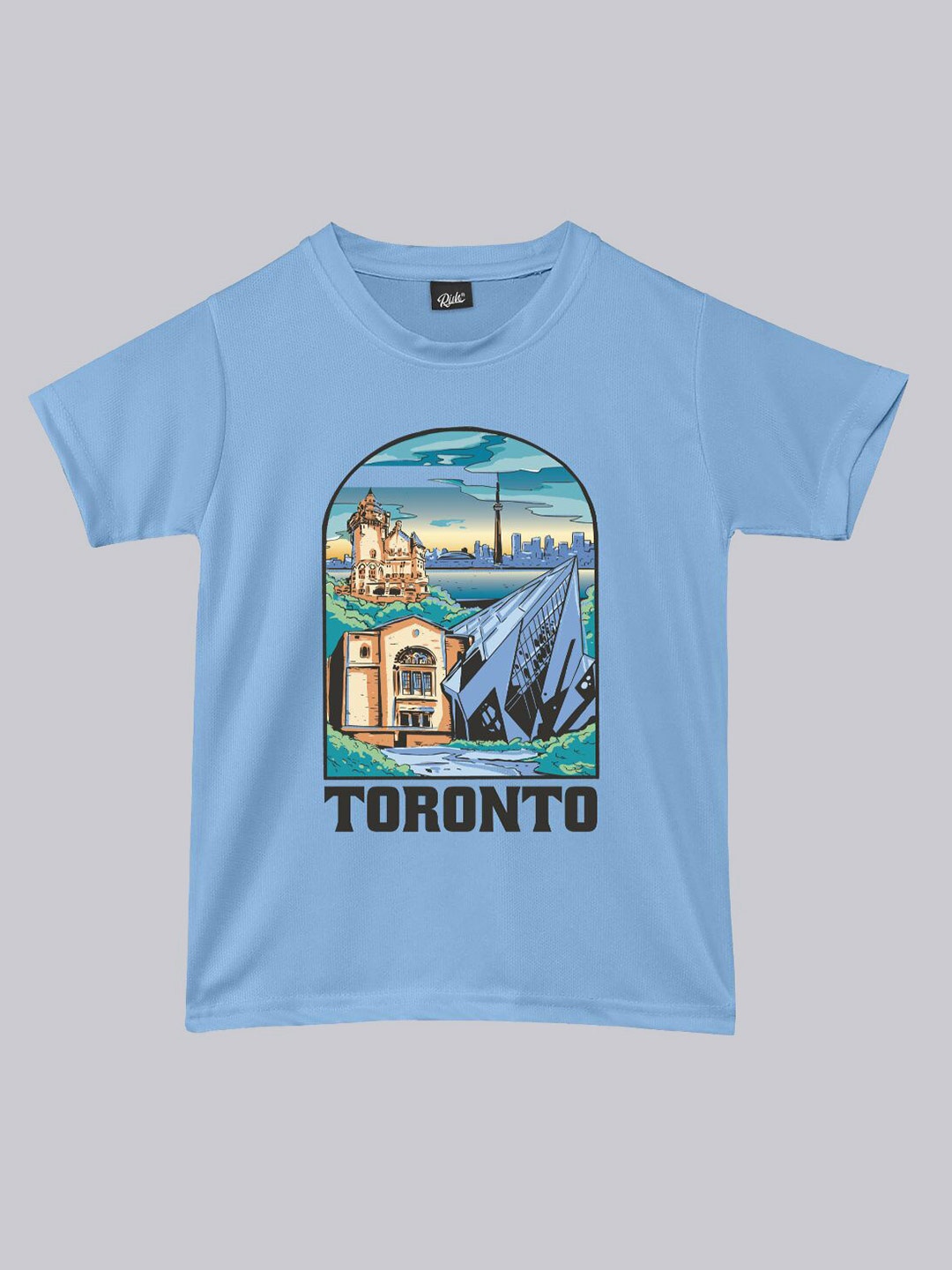 

RISH Boys Dry Fit Graphic Printed Round Neck Loose T-shirt, Blue