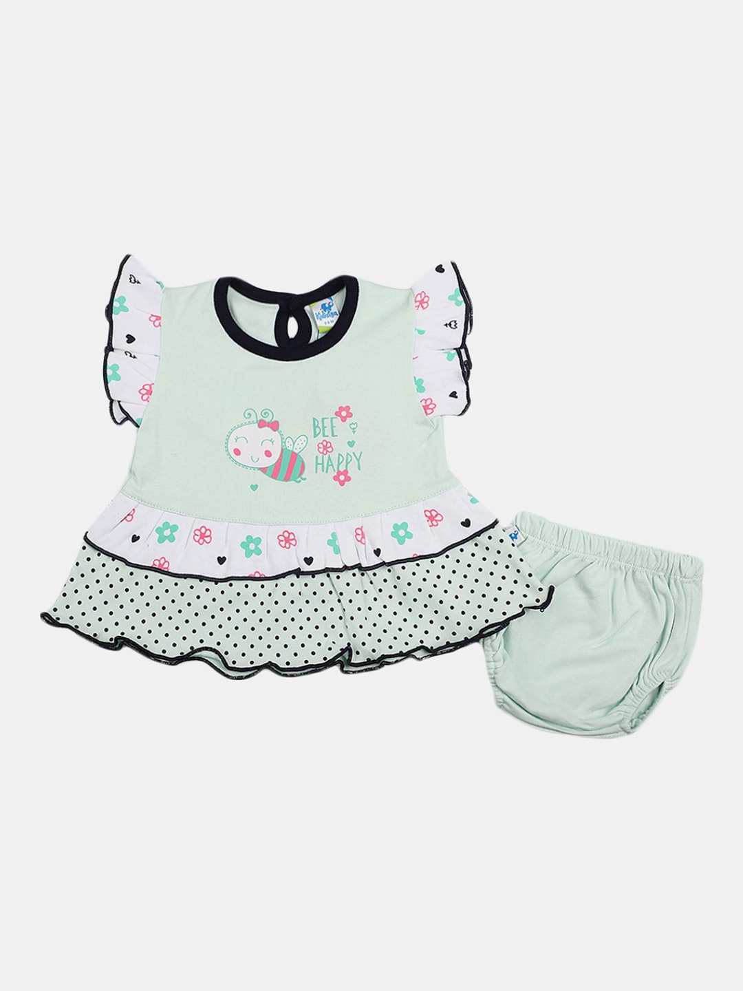 

V-Mart Infant Girls Floral Print A-Line Dress, Green