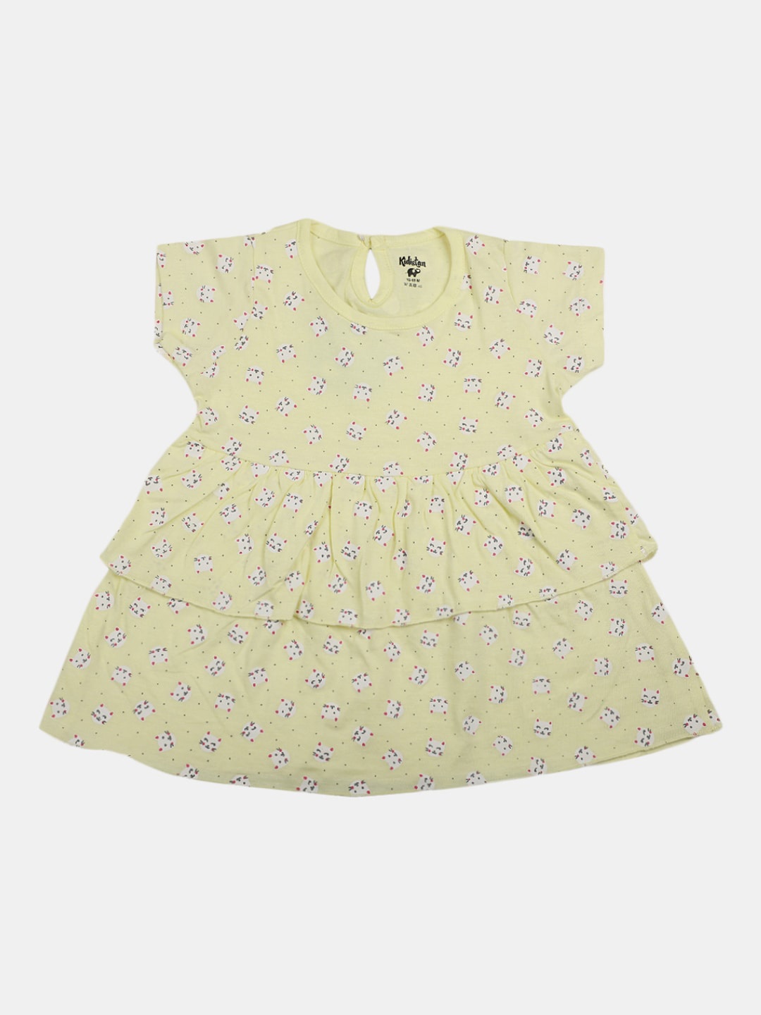 

V-Mart Infant Girls Printed Cotton A-Line Dress, Yellow
