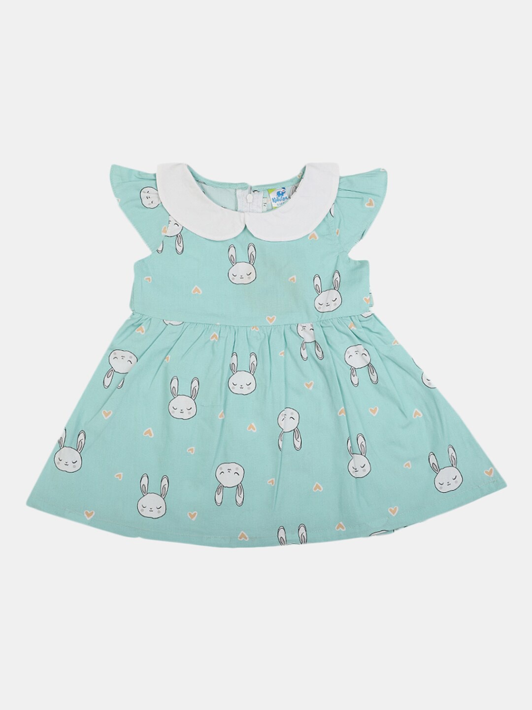 

V-Mart Infant Girls Floral Print Peter Pan Collar Fit & Flare Dress, Green