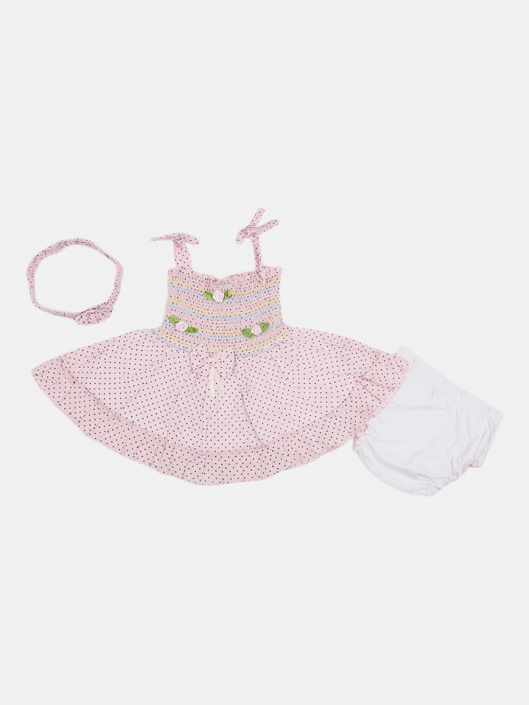 

V-Mart Infant Girls Polka Dot Print Fit & Flare Dress, Pink
