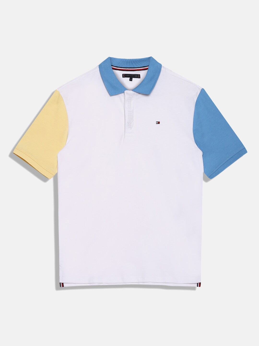 

Tommy Hilfiger Boys Colourblocked Polo Collar Cotton T-shirt, White