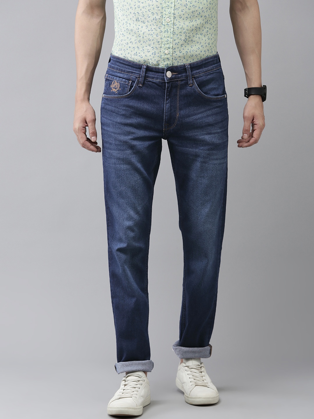 

U S Polo Assn Denim Co Men Slim Fit Light Fade Stretchable Jeans, Blue