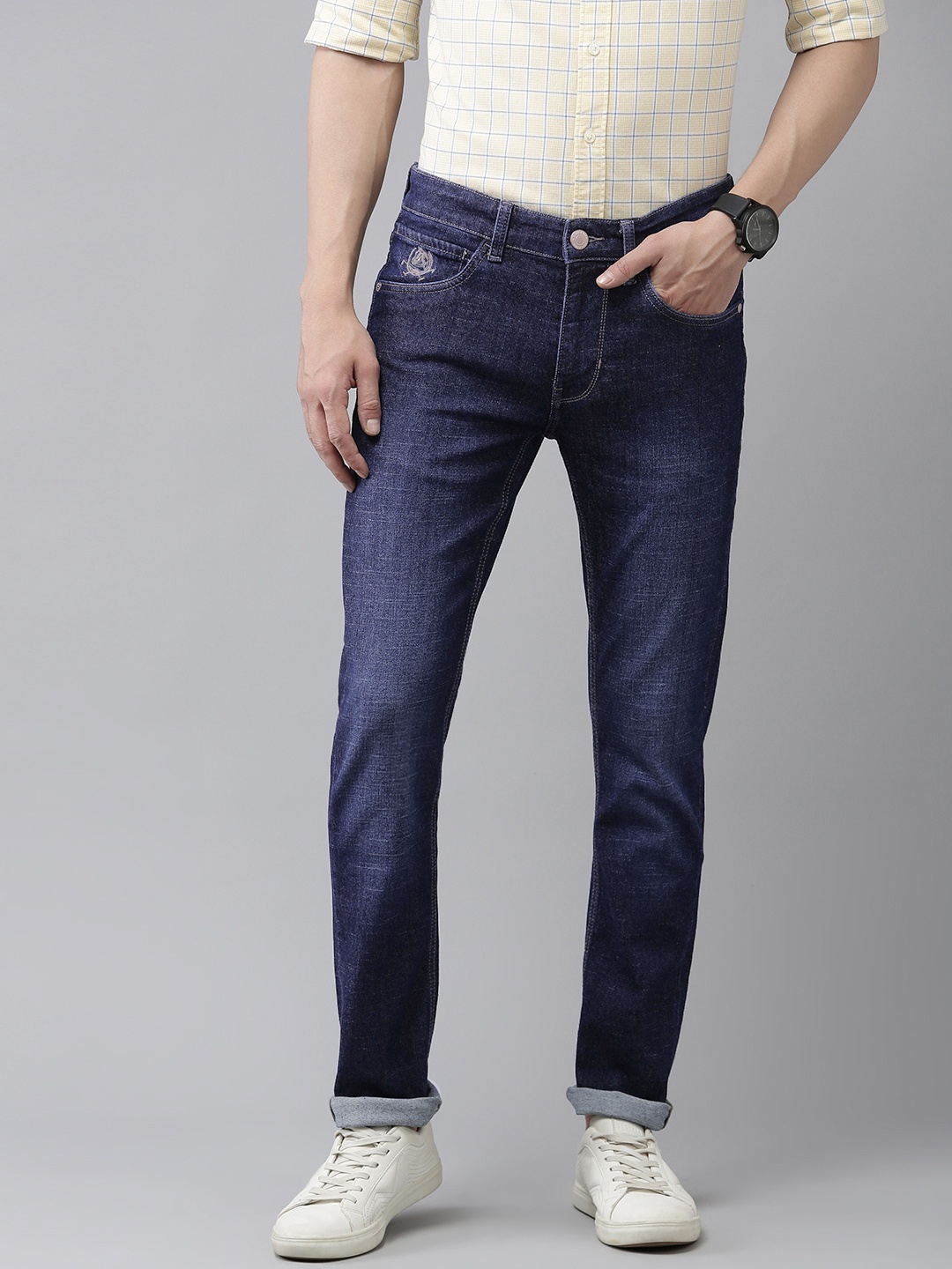 

U S Polo Assn Denim Co Men Slim Fit Light Fade Stretchable Jeans, Blue