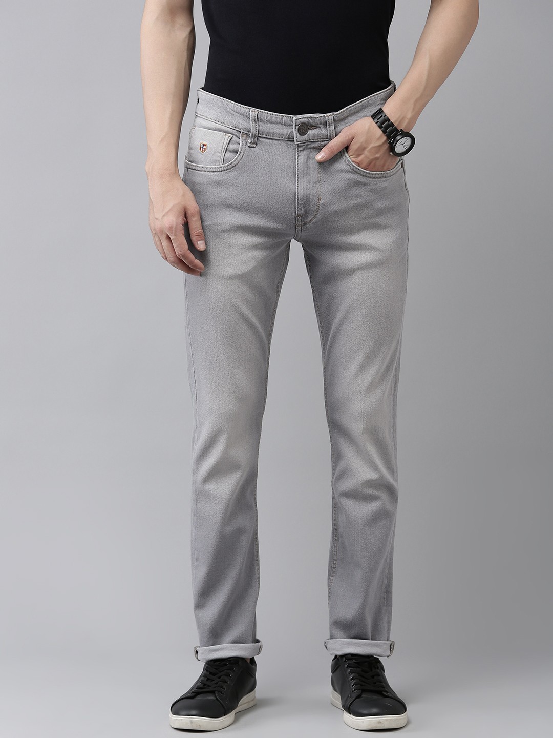 

U S Polo Assn Denim Co Men Skinny Fit Light Fade Stretchable Jeans, Grey