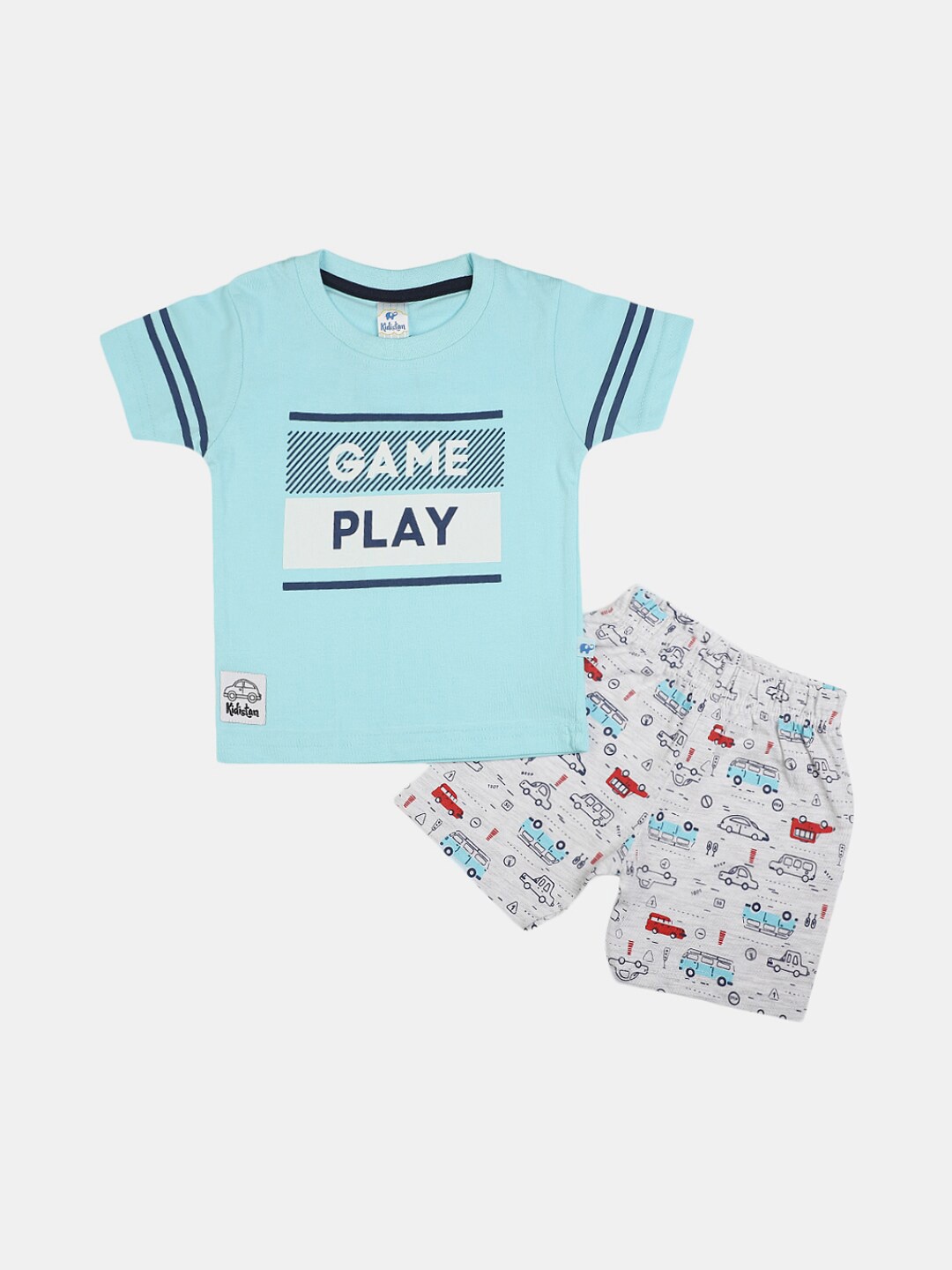 

V-Mart Infants Printed Pure Cotton Top with Shorts, Blue