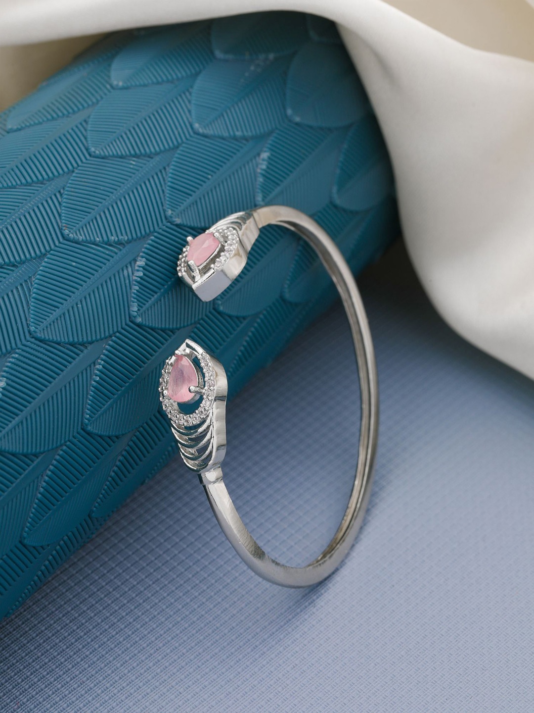 

Vita Bella Silver-Plated Stone Studded Cuff Bracelet, Pink