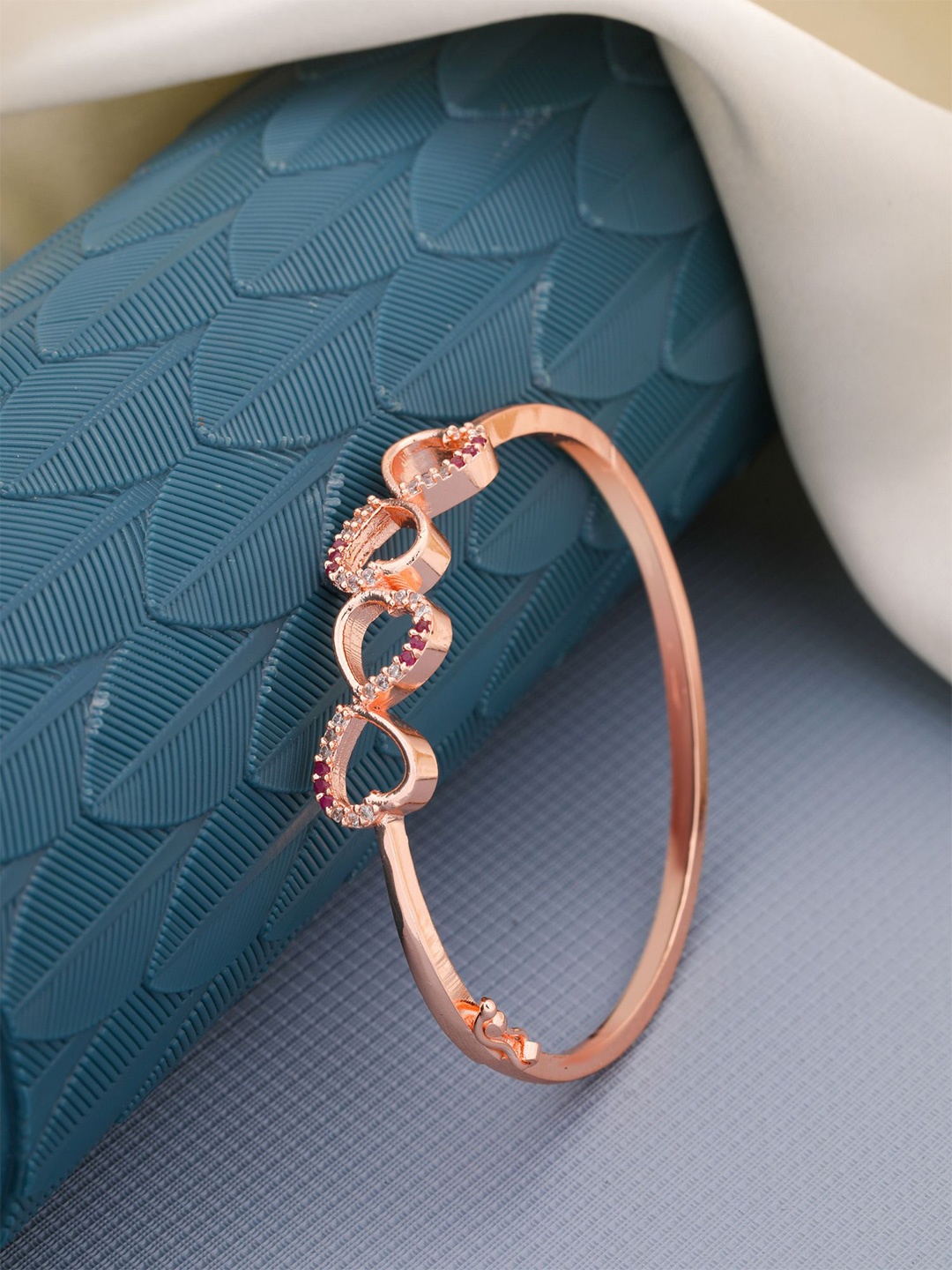 

Vita Bella Women Rose Gold-Plated Kada Bracelet, White