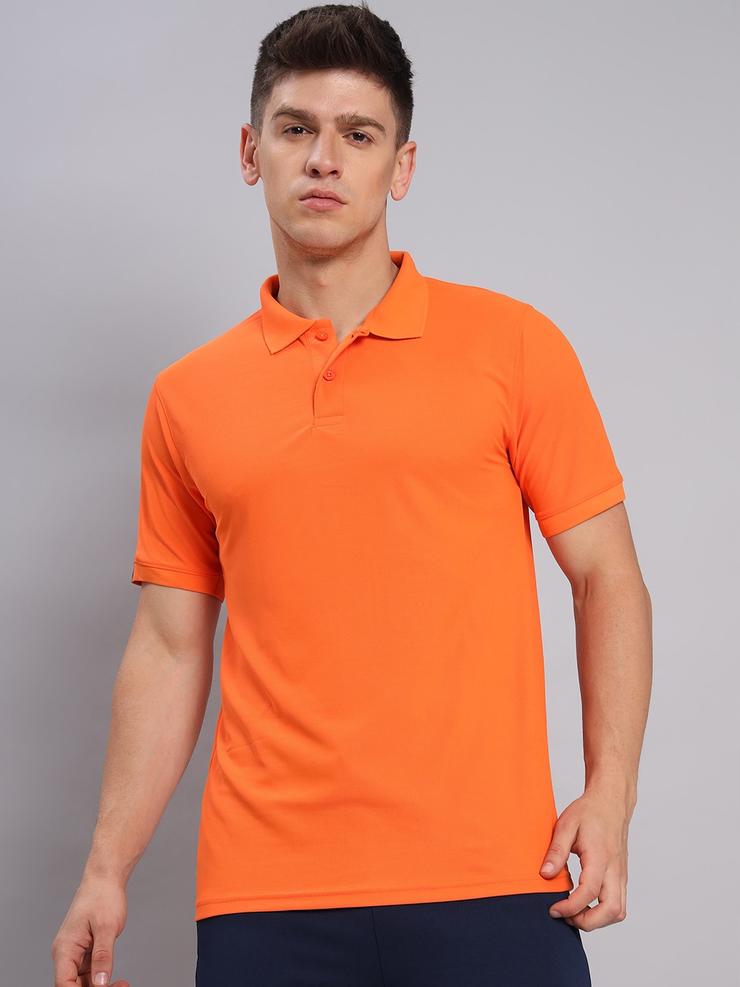 

Technosport Polo Collar Antimicrobial Slim Fit Sports T-Shirt, Orange