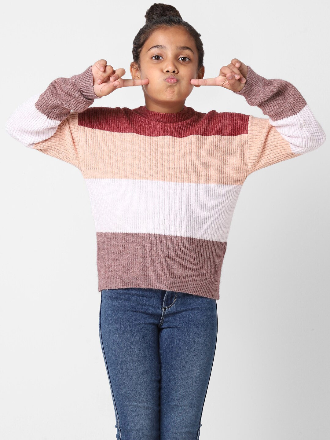 

KIDS ONLY Girls Striped Pullover, Peach