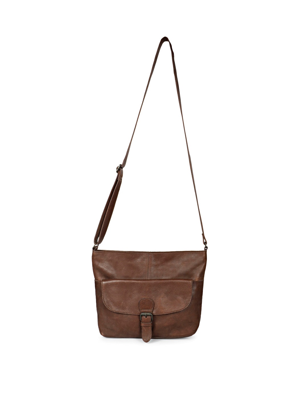 

Saint G Leather Structured Sling Bag, Brown