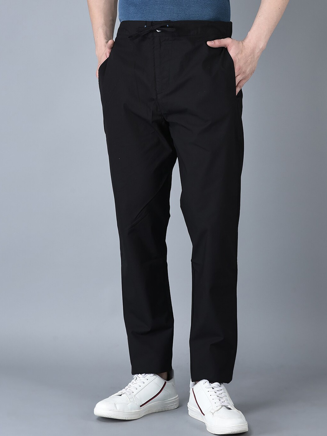 

CANOE Men Regular Fit Pure Cotton Track Pants, Black