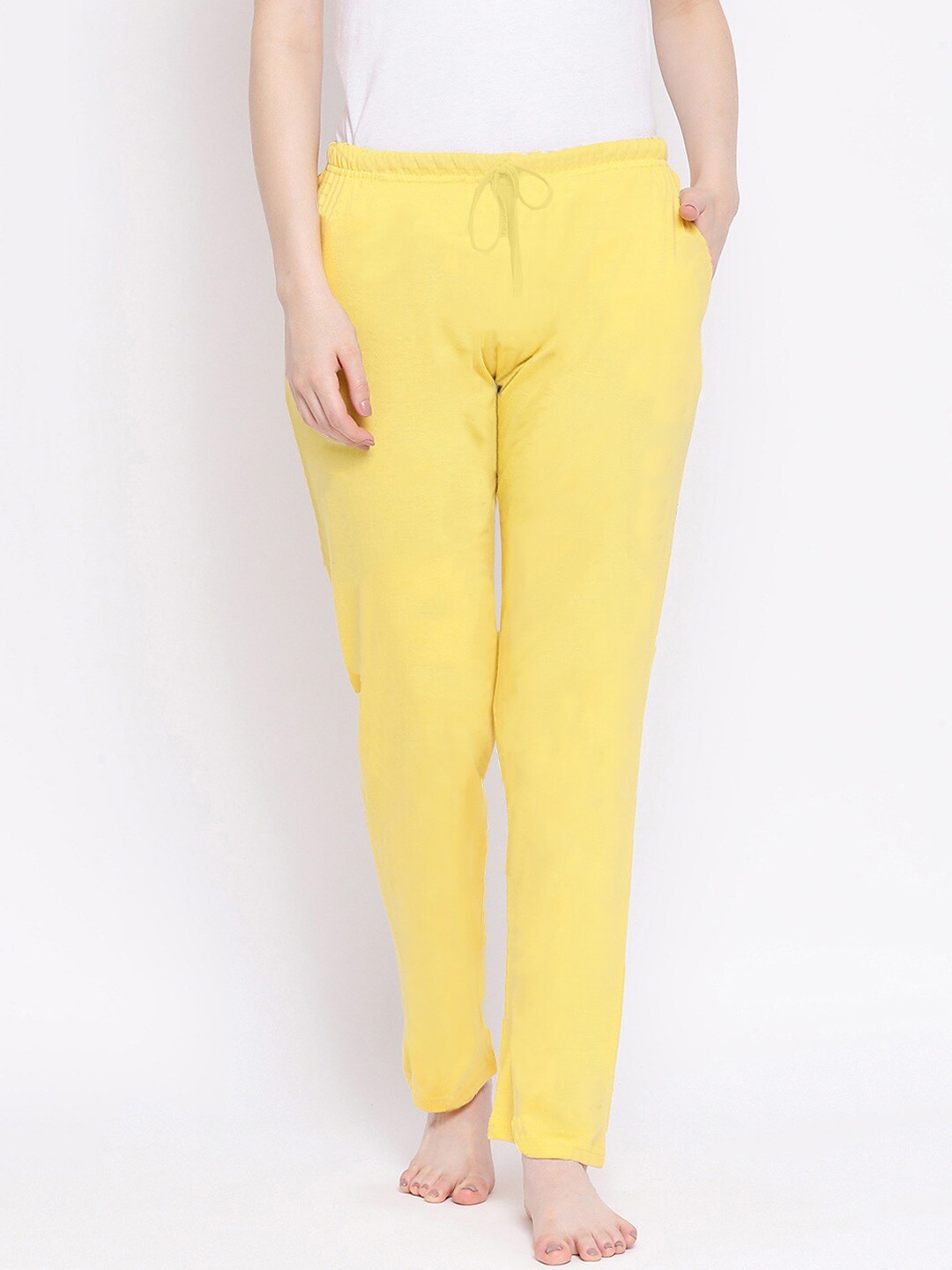 

Kanvin Women Pure Cotton Straight Lounge Pant, Yellow